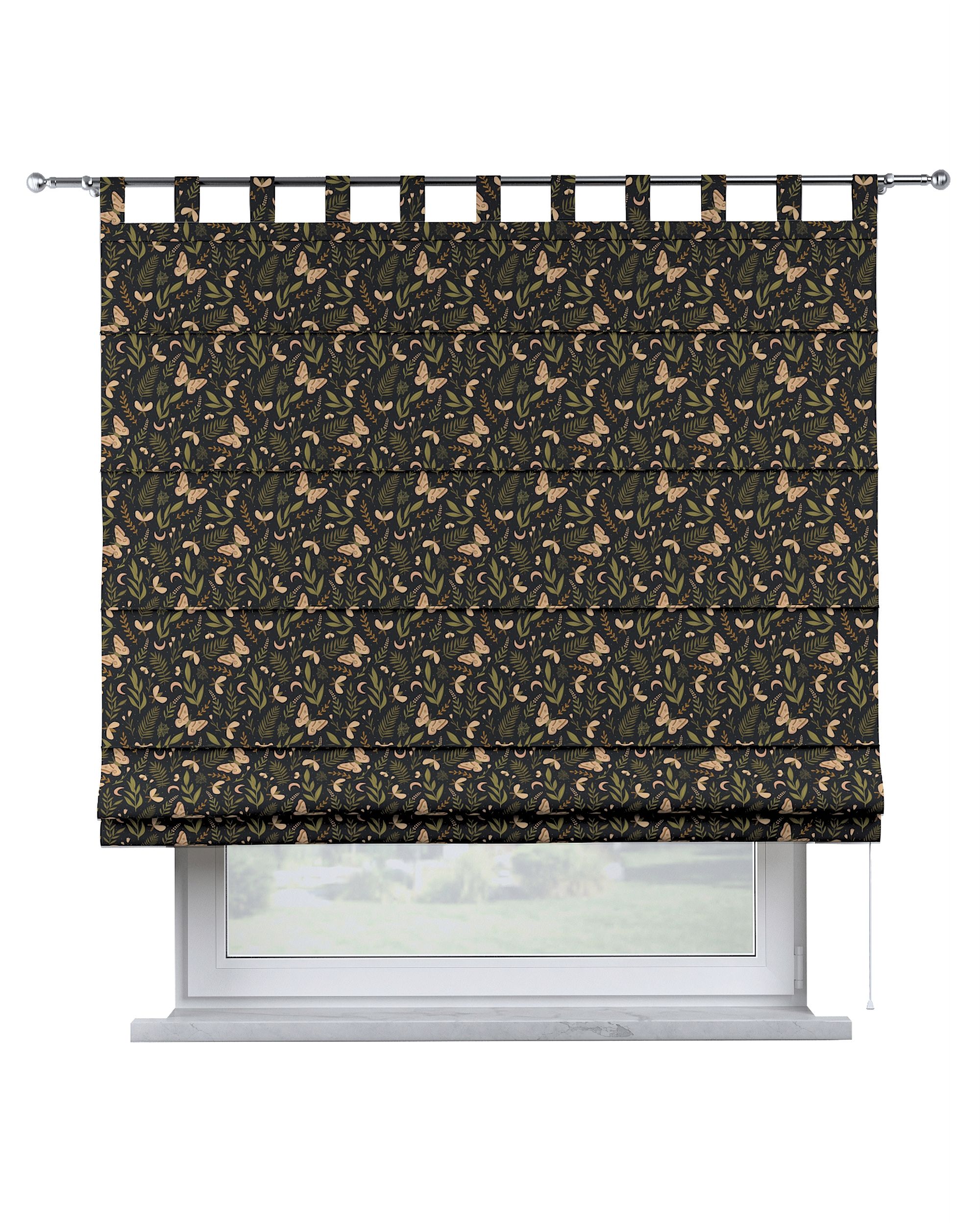 Store bateau Oli couleur noir tissu à motifs
