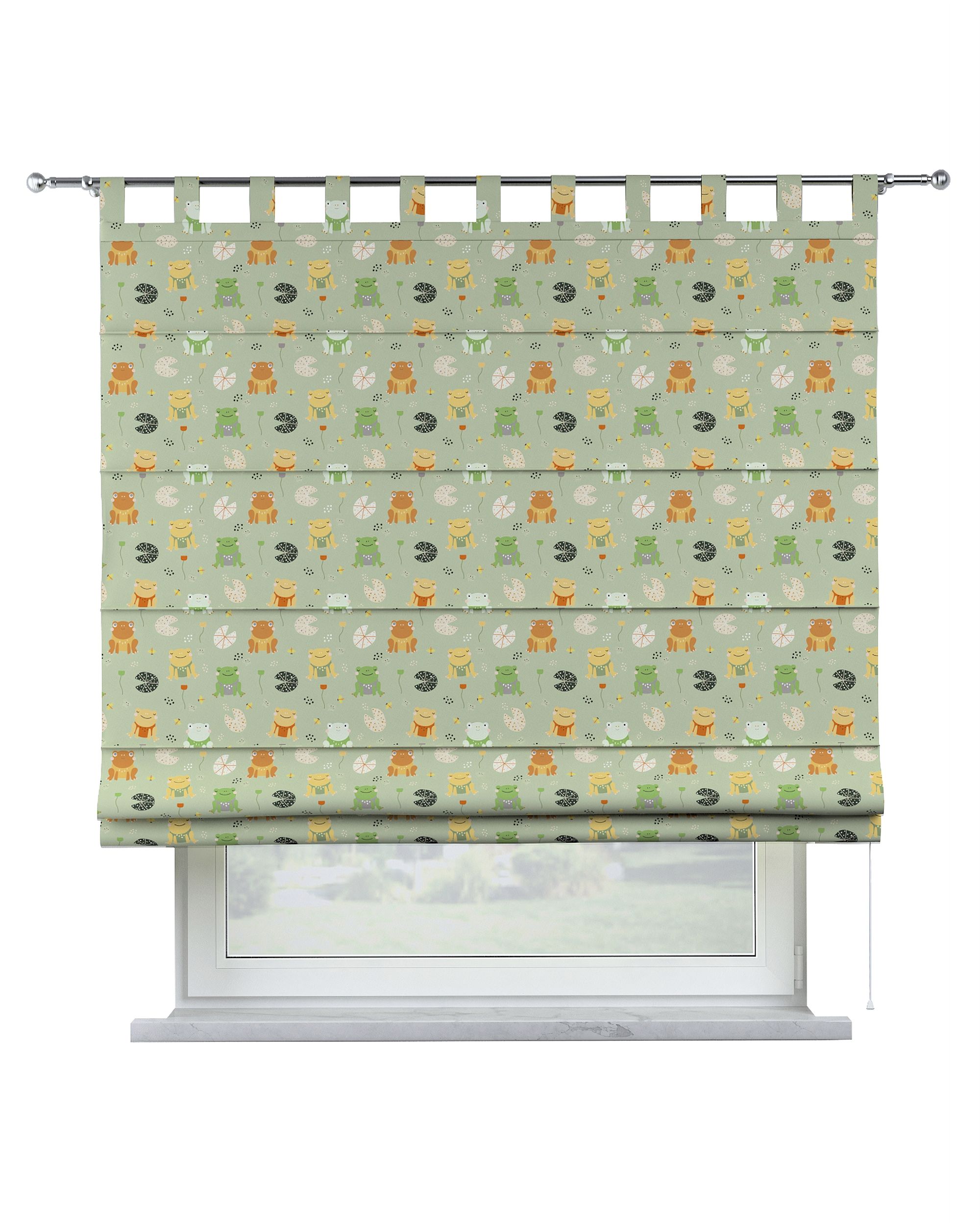 Store bateau Oli couleur vert tissu à motifs