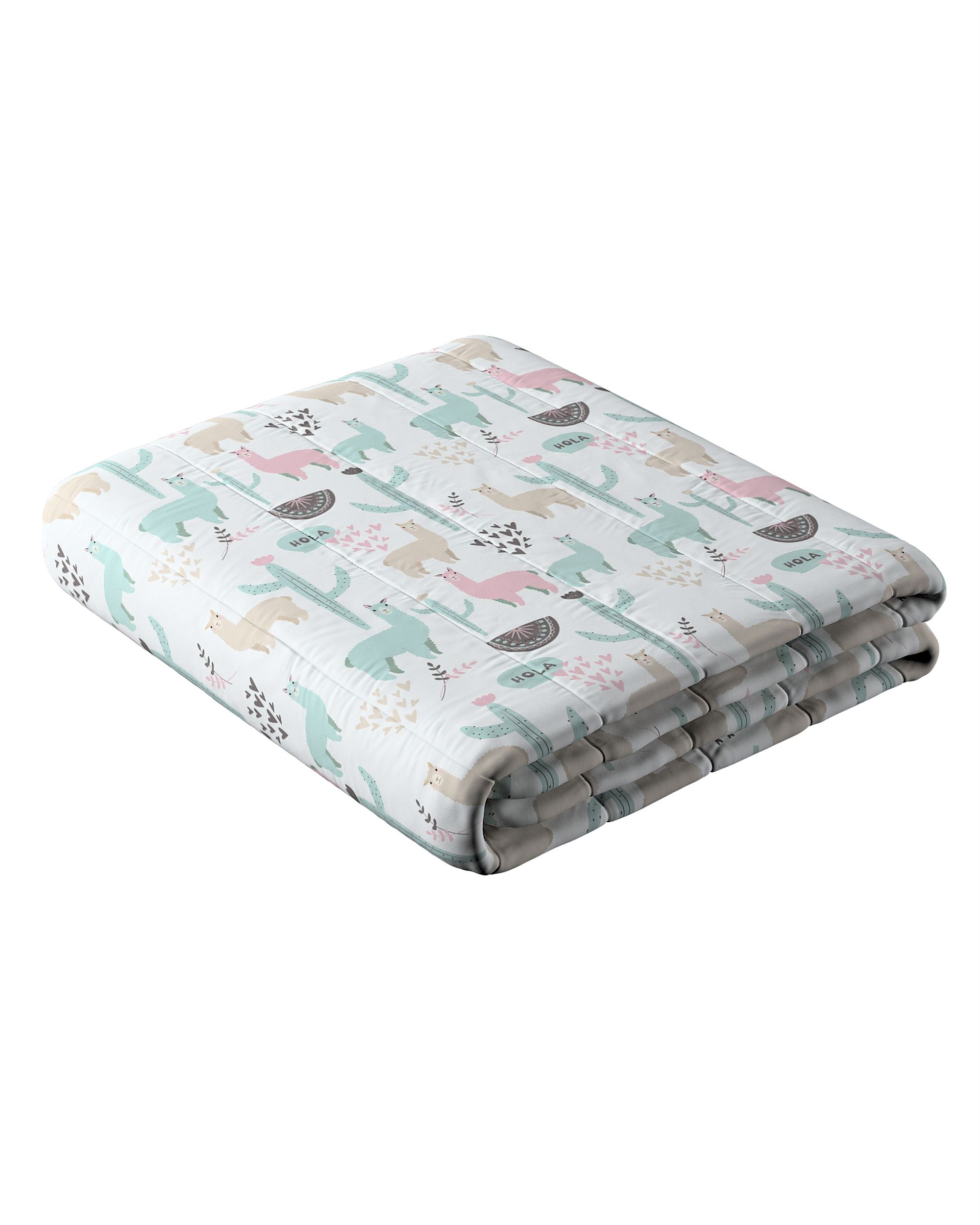 Couverture molletonnée à rayures couleur vert tissu à motifs
