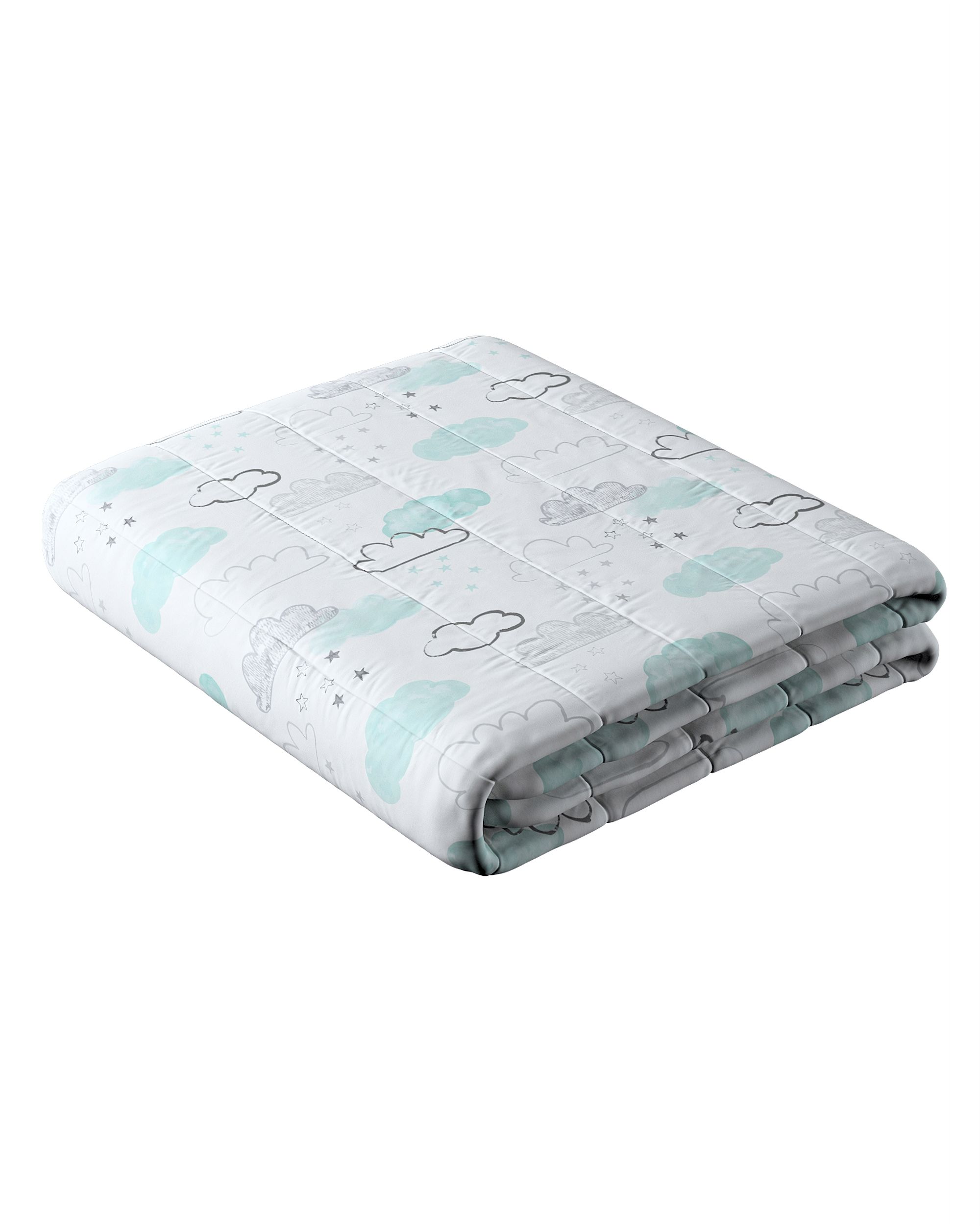 Couverture molletonnée à rayures couleur blanc tissu à motifs