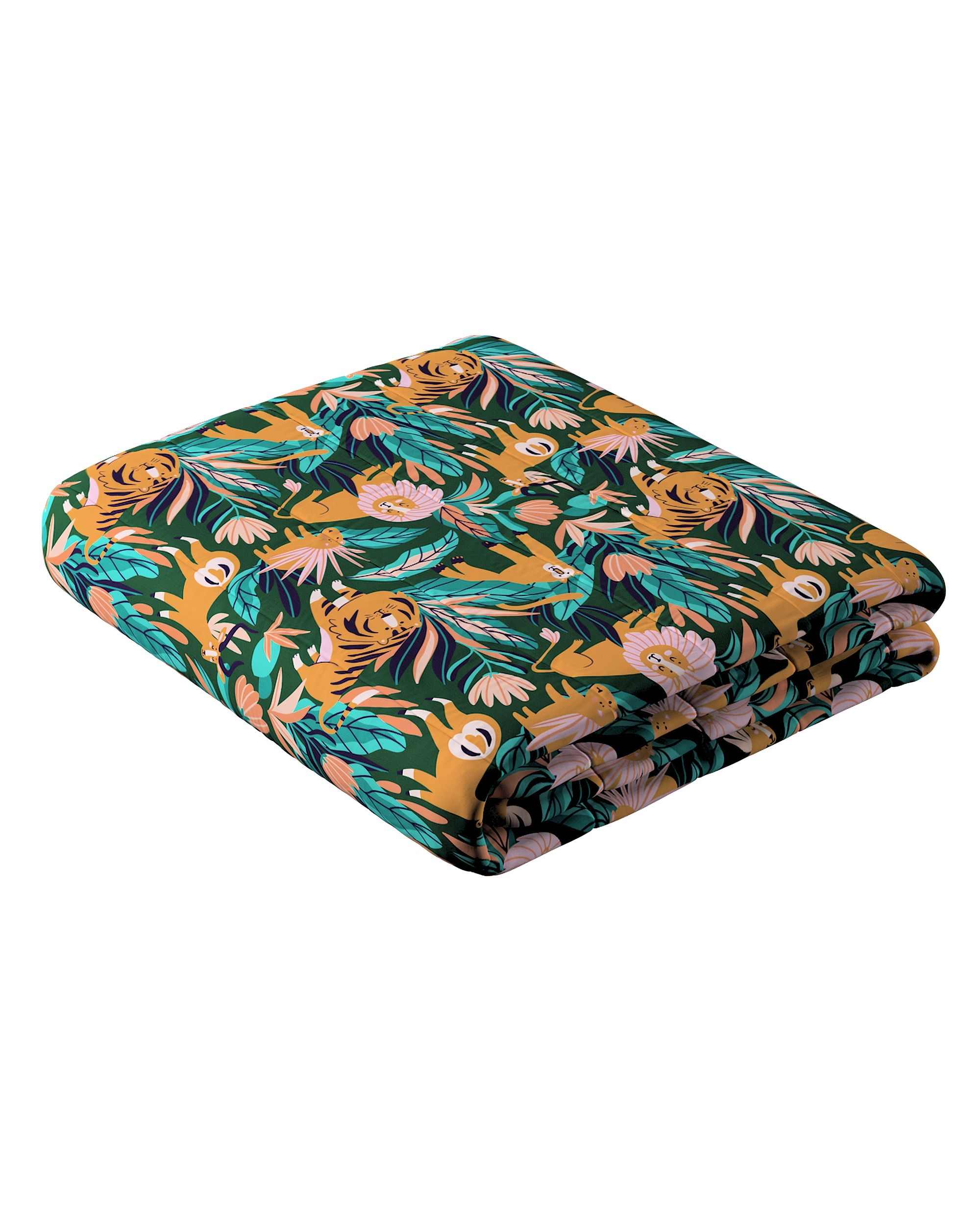 Couverture molletonnée à rayures couleur orange tissu à motifs