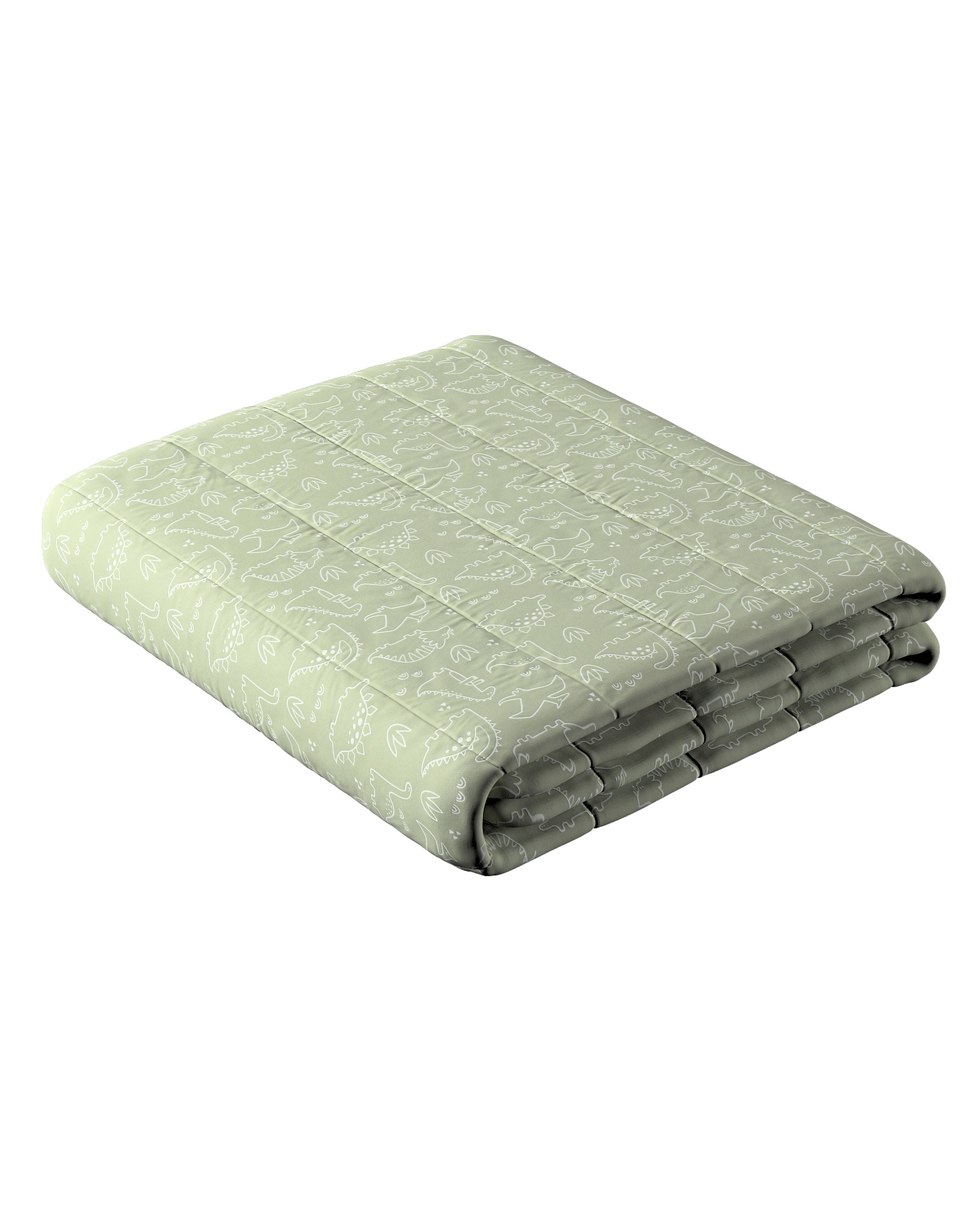 Couverture molletonnée à rayures couleur vert tissu à motifs