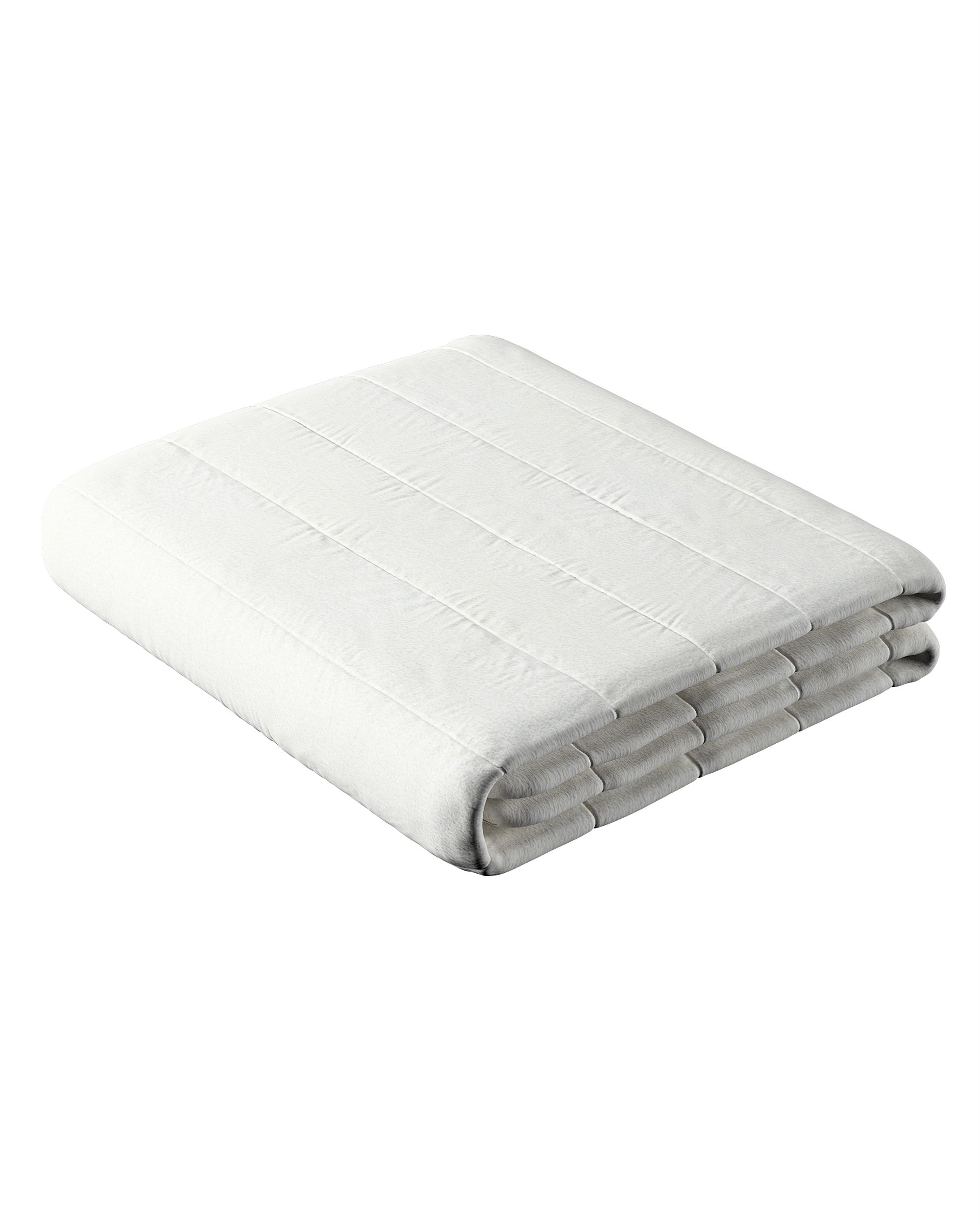 Couverture molletonnée à rayures couleur blanc tissu tresse