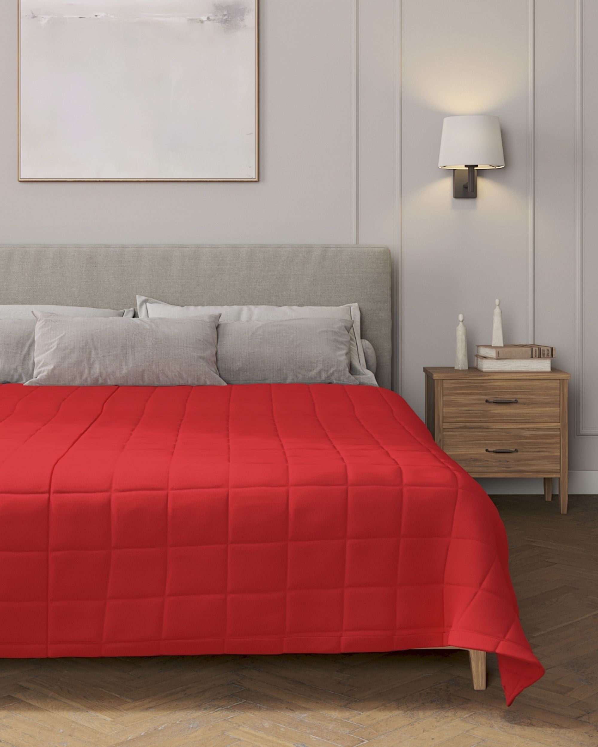 Couverture molletonnée à carreaux couleur rouge (hover)