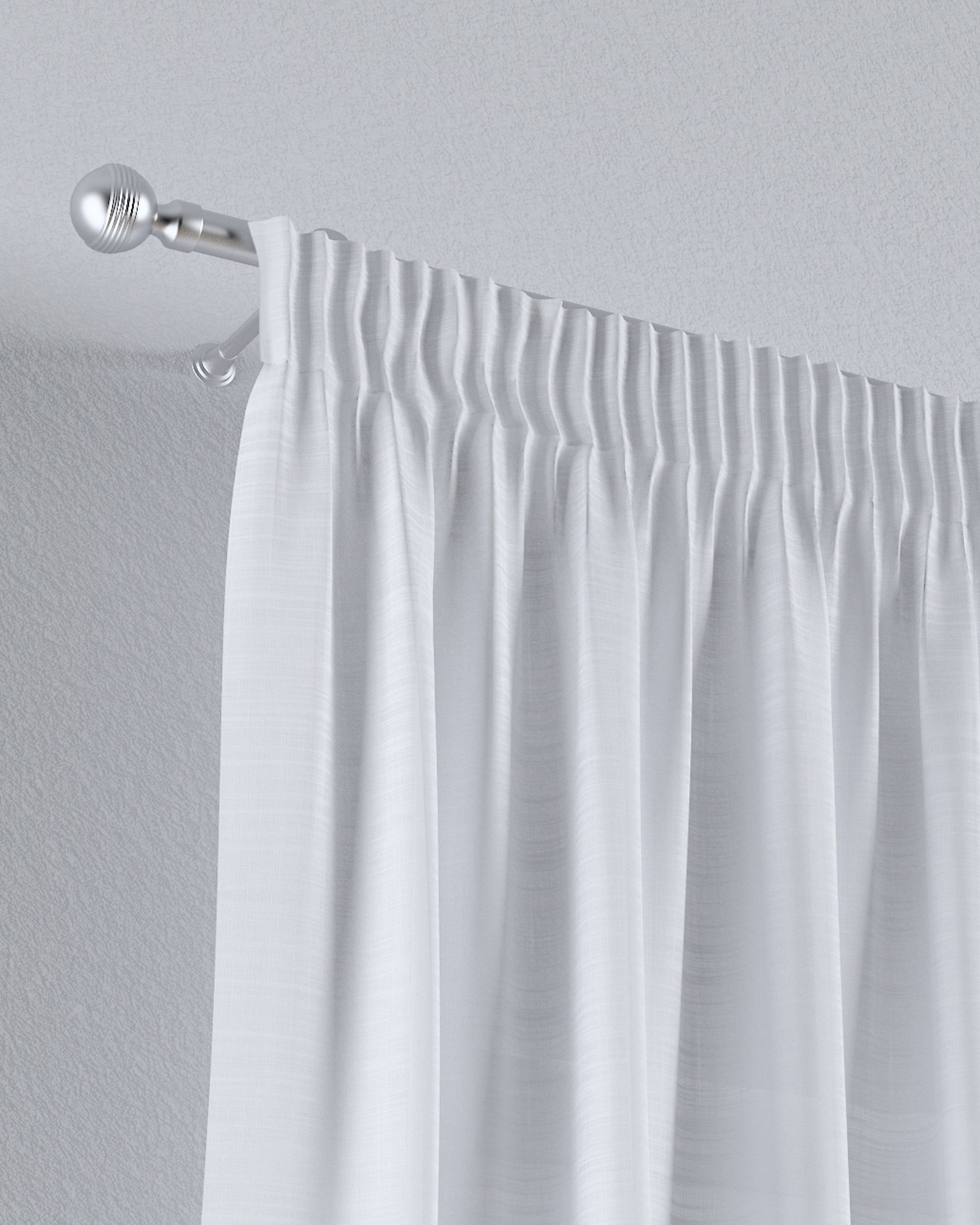 Rideaux en voile sur le ruban fronceur couleur blanc tissu semi-transparent, tresse (hover)