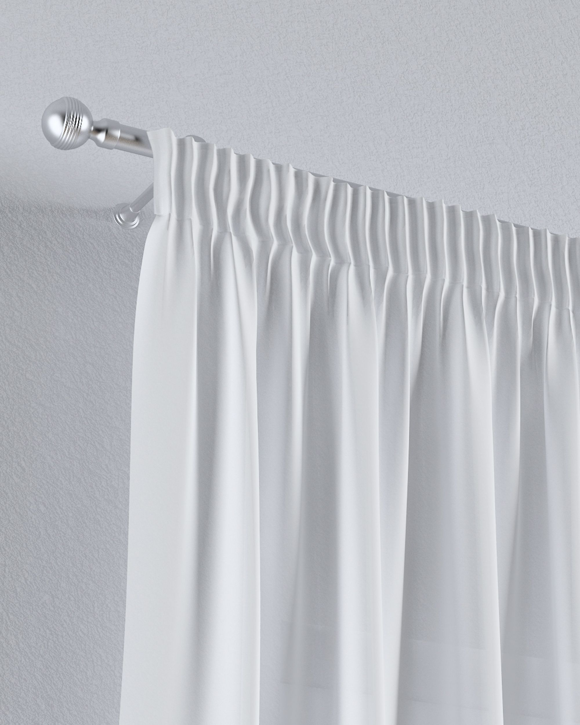 Rideaux en voile sur le ruban fronceur couleur crème tissu semi-transparent, tresse (hover)