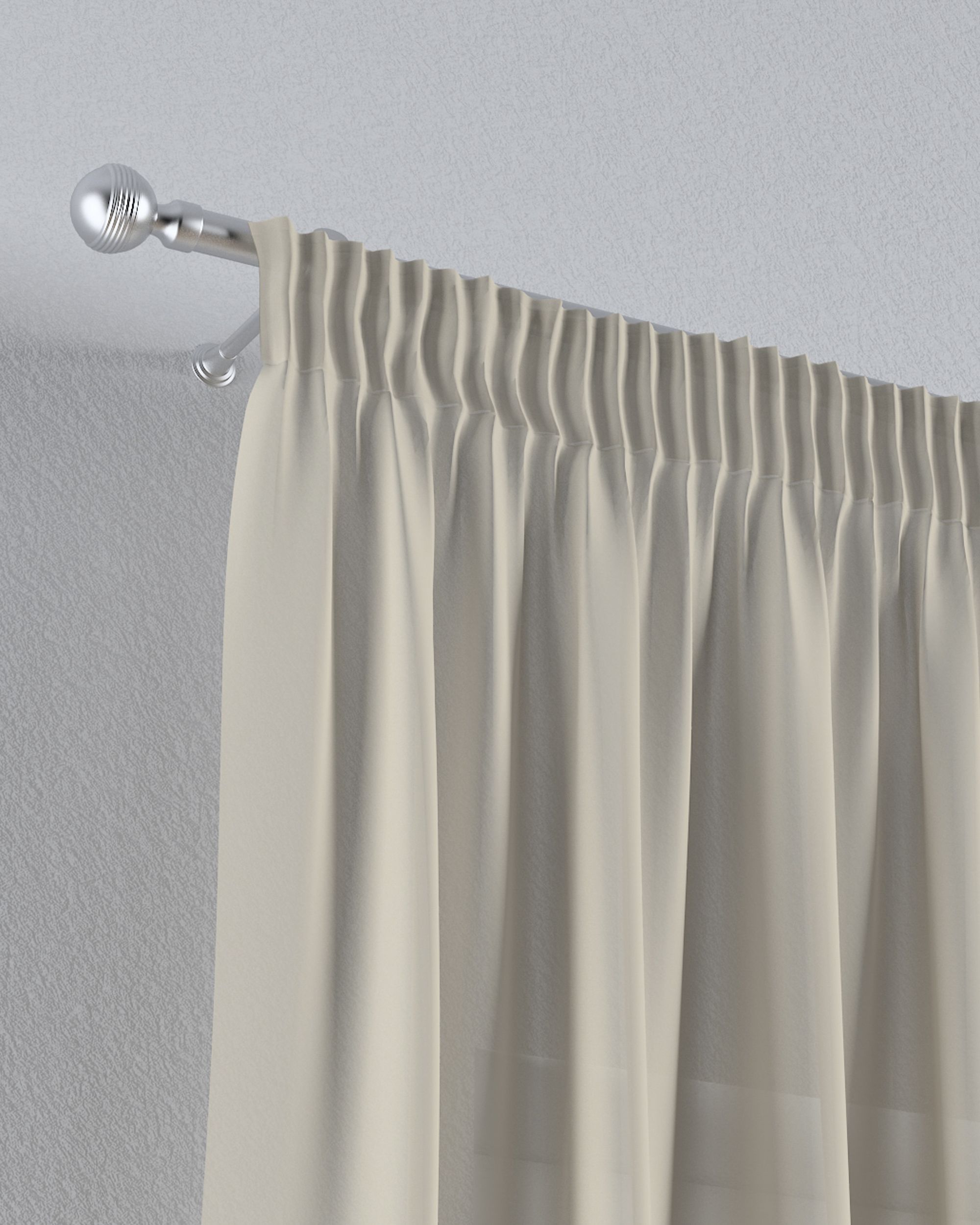 Rideaux en voile sur le ruban fronceur couleur beige tissu semi-transparent, tresse (hover)
