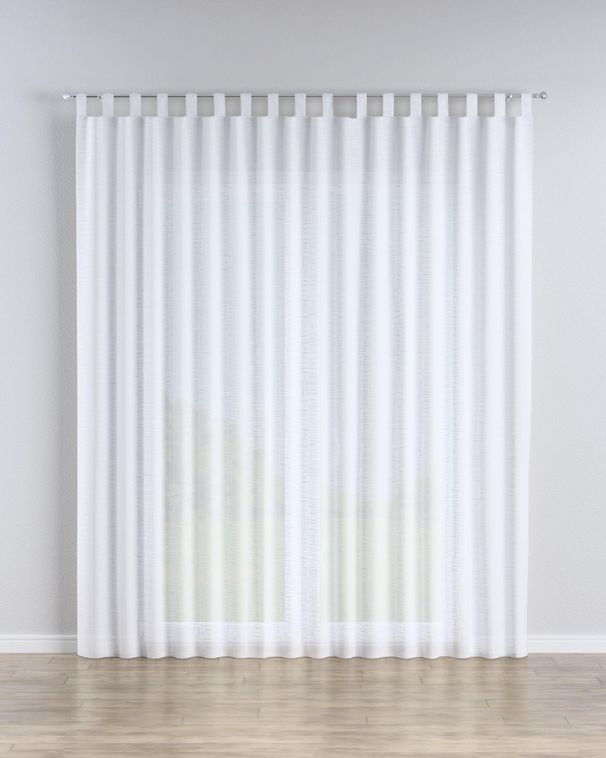 Rideaux en voile à pattes couleur blanc tissu semi-transparent, tresse