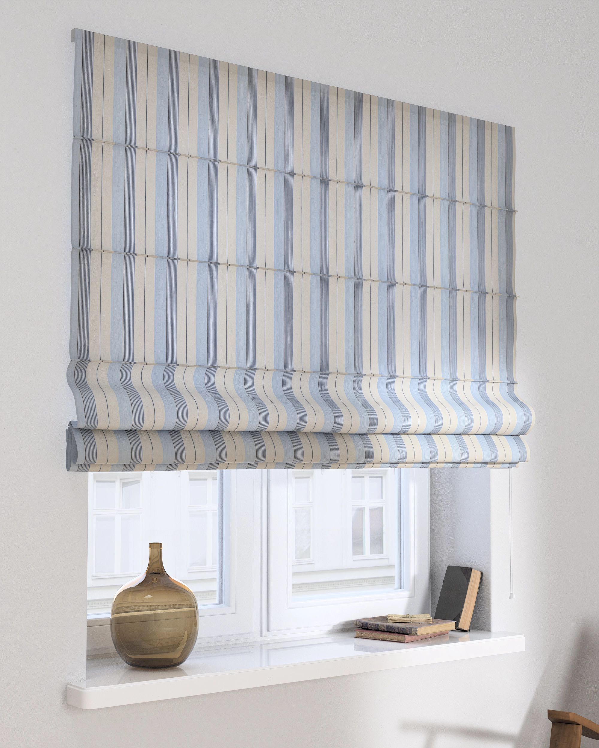 Store bateau Billie couleur bleu tissu tresse, à motifs