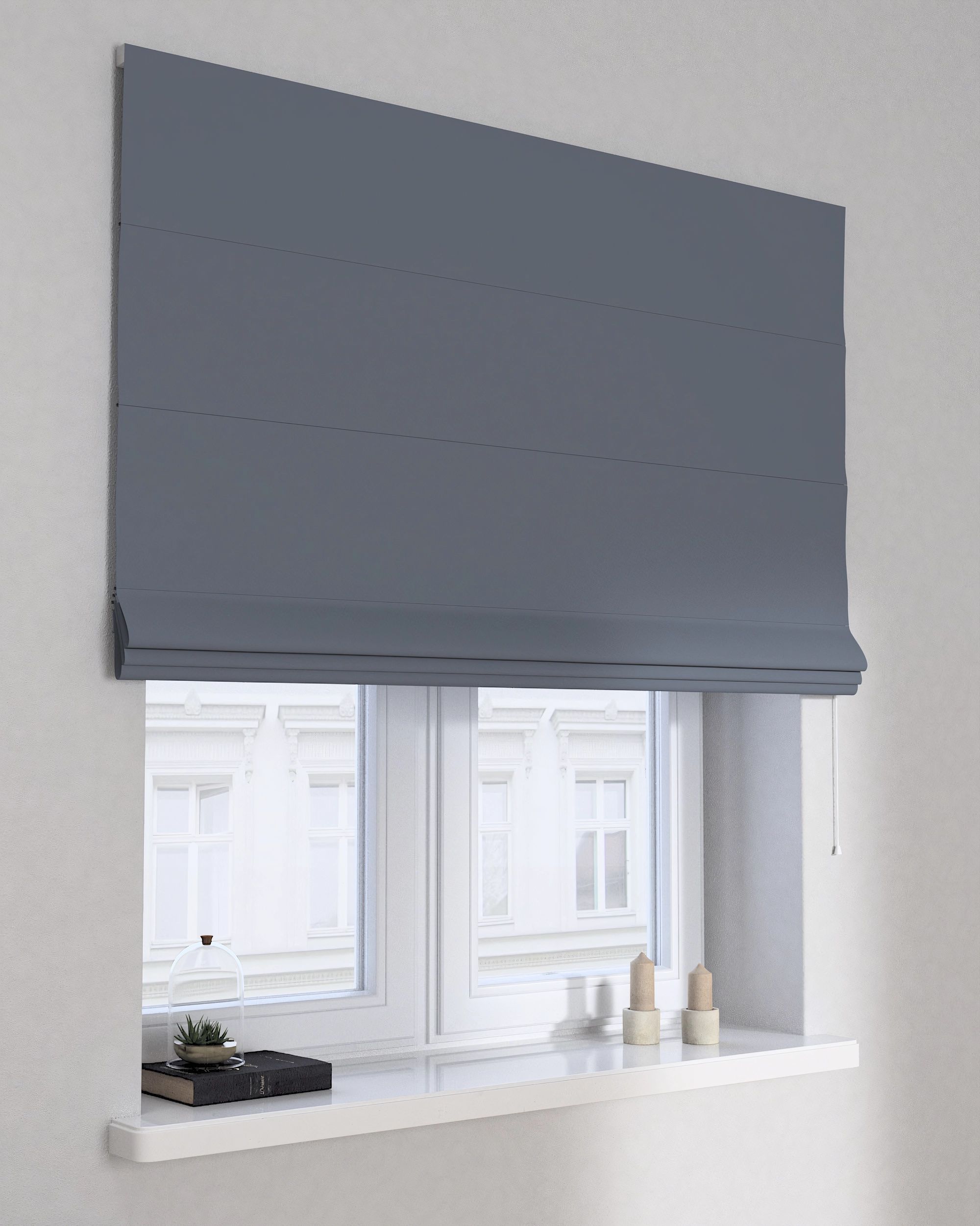 Store bateau Billie couleur gris tissu black-out