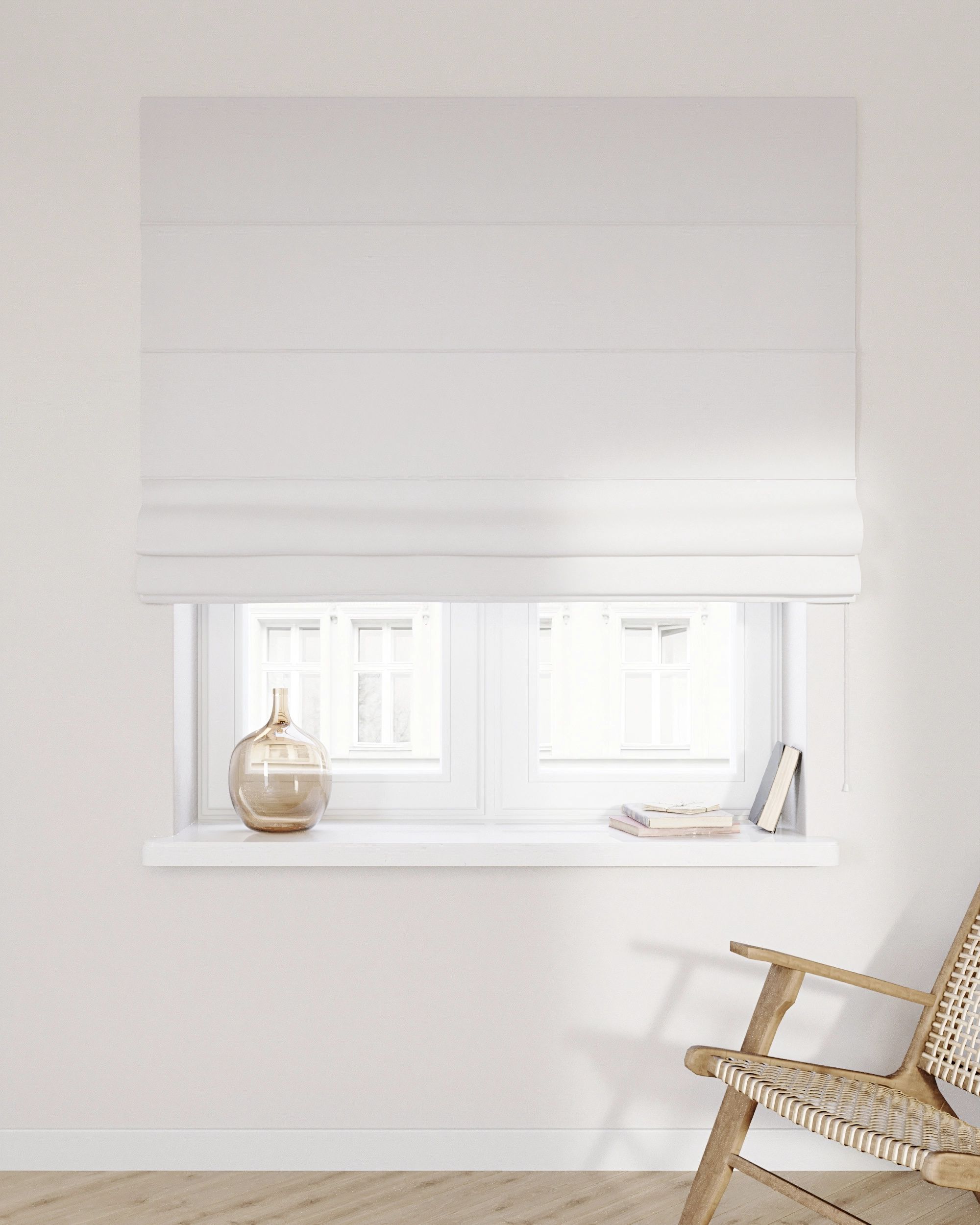 Store bateau Billie couleur blanc tissu semi-transparent, tresse (hover)