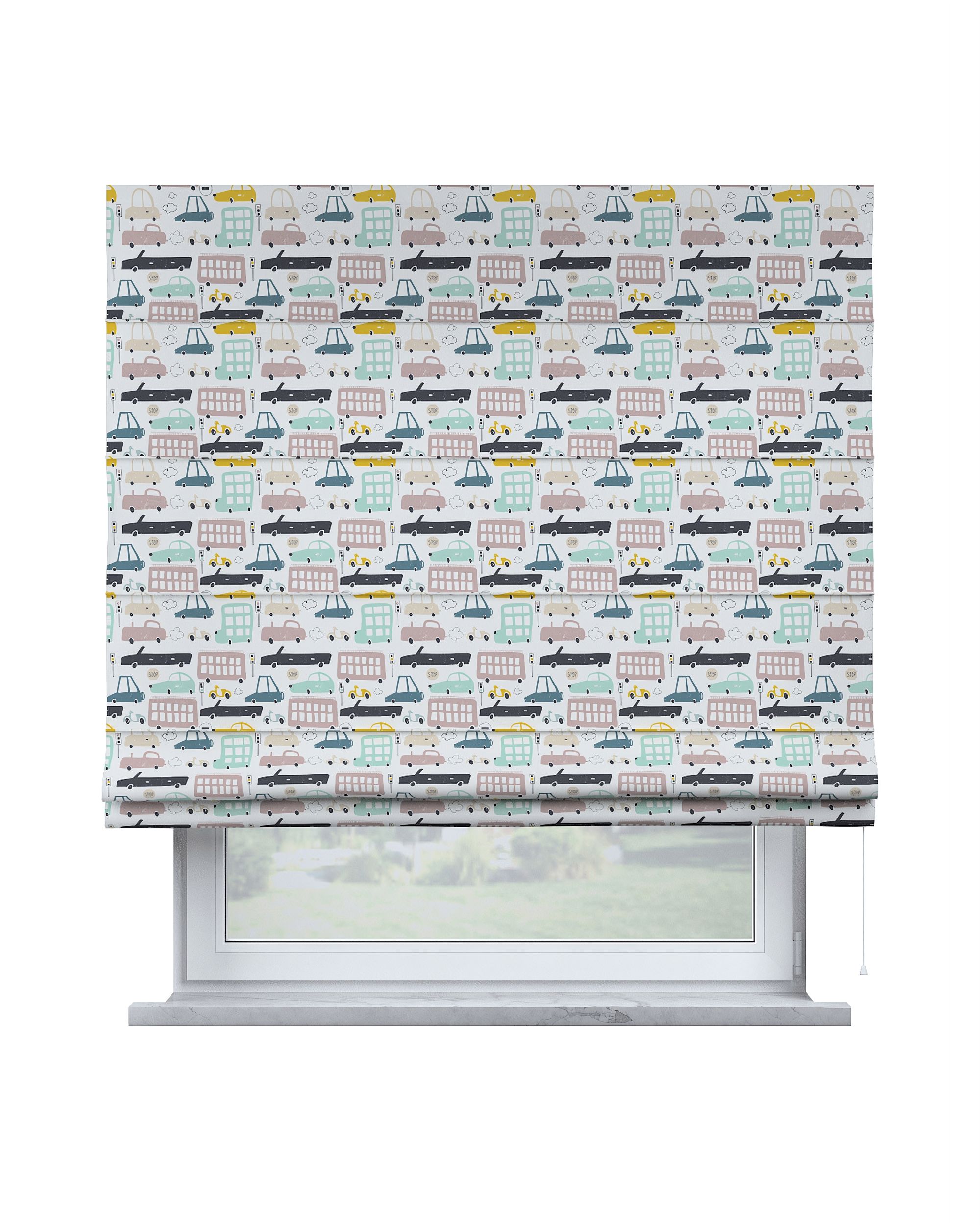 Store bateau Billie couleur beige tissu à motifs
