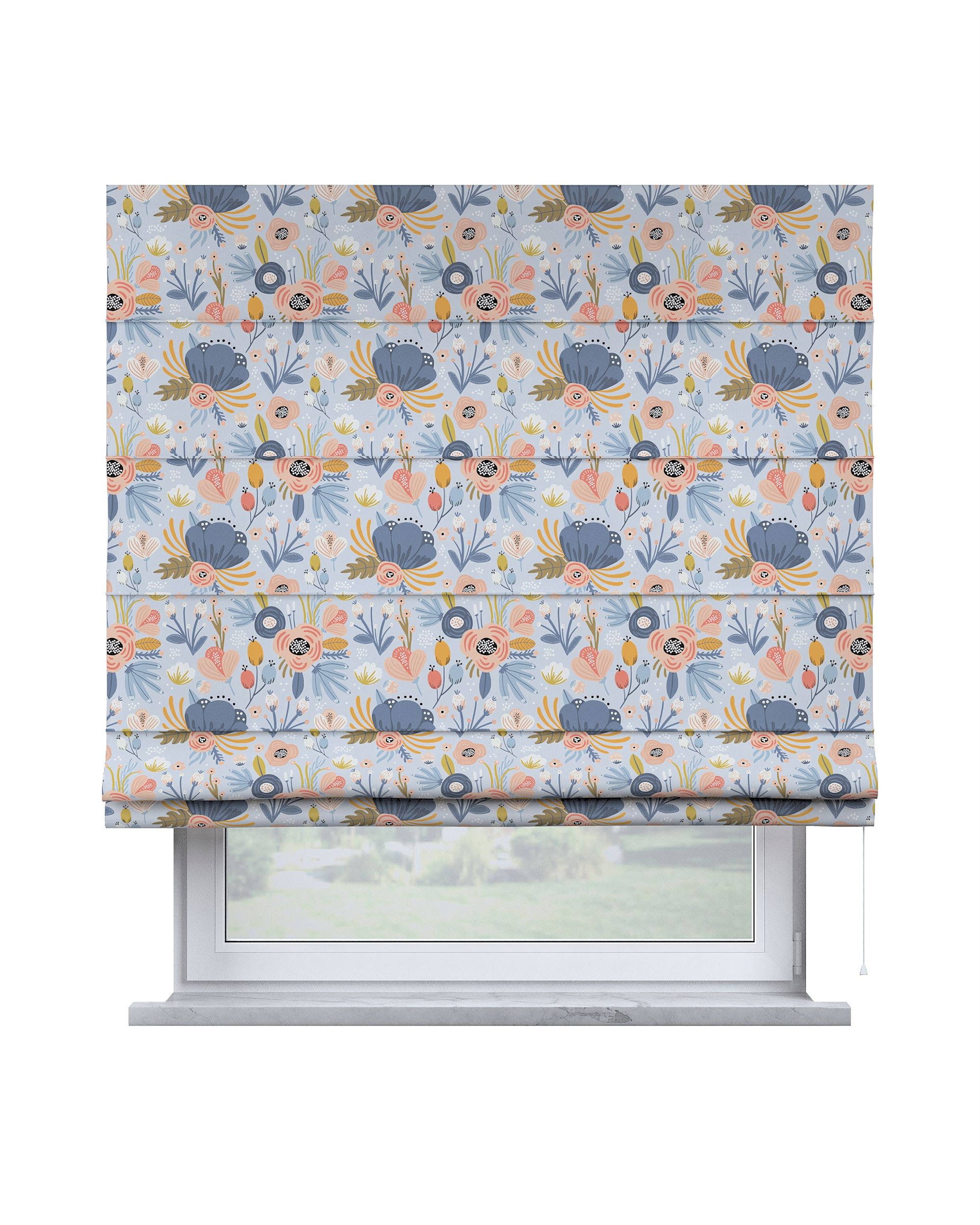 Store bateau Billie couleur bleu tissu à motifs