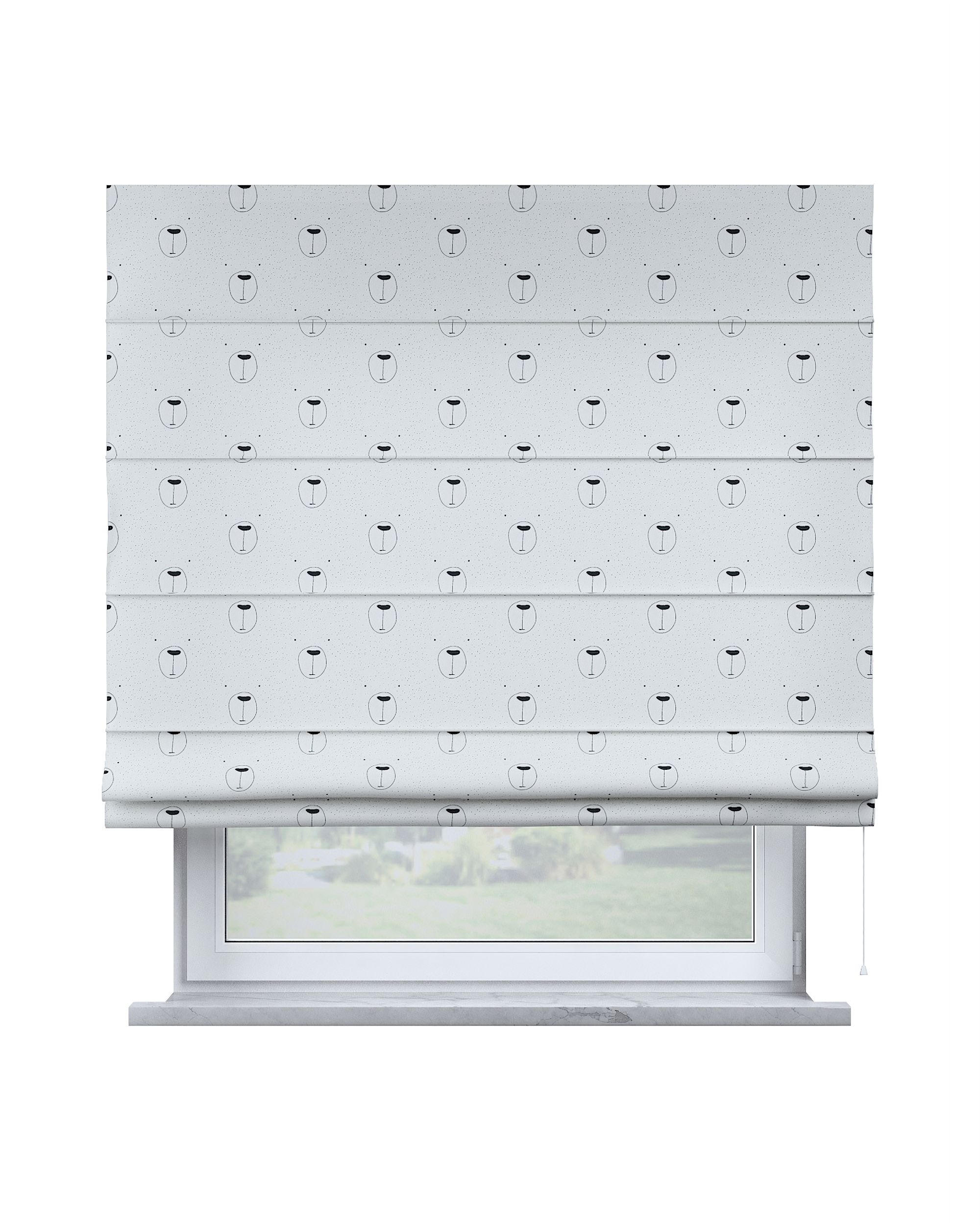 Store bateau Billie couleur blanc tissu à motifs
