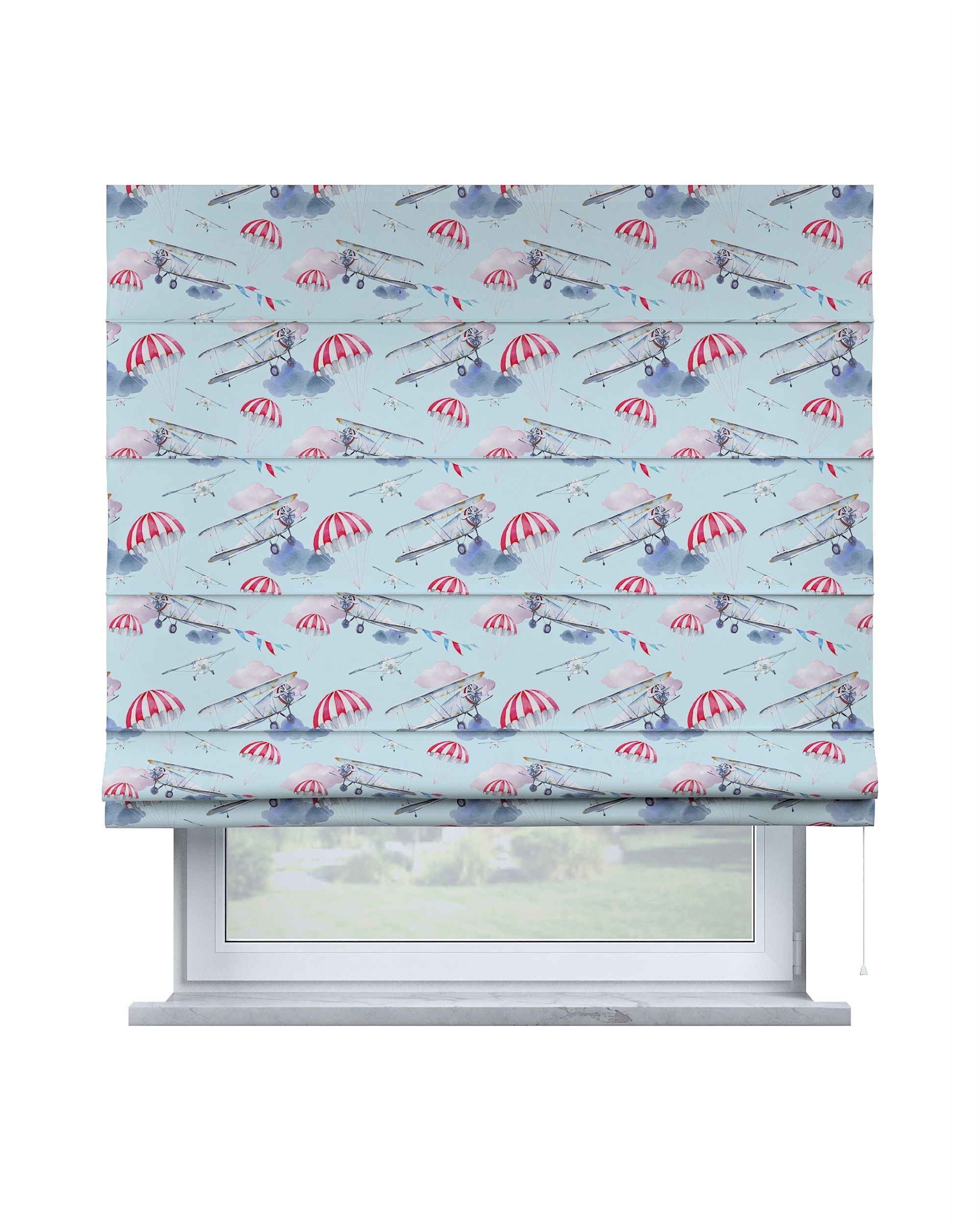 Store bateau Billie couleur bleu tissu à motifs