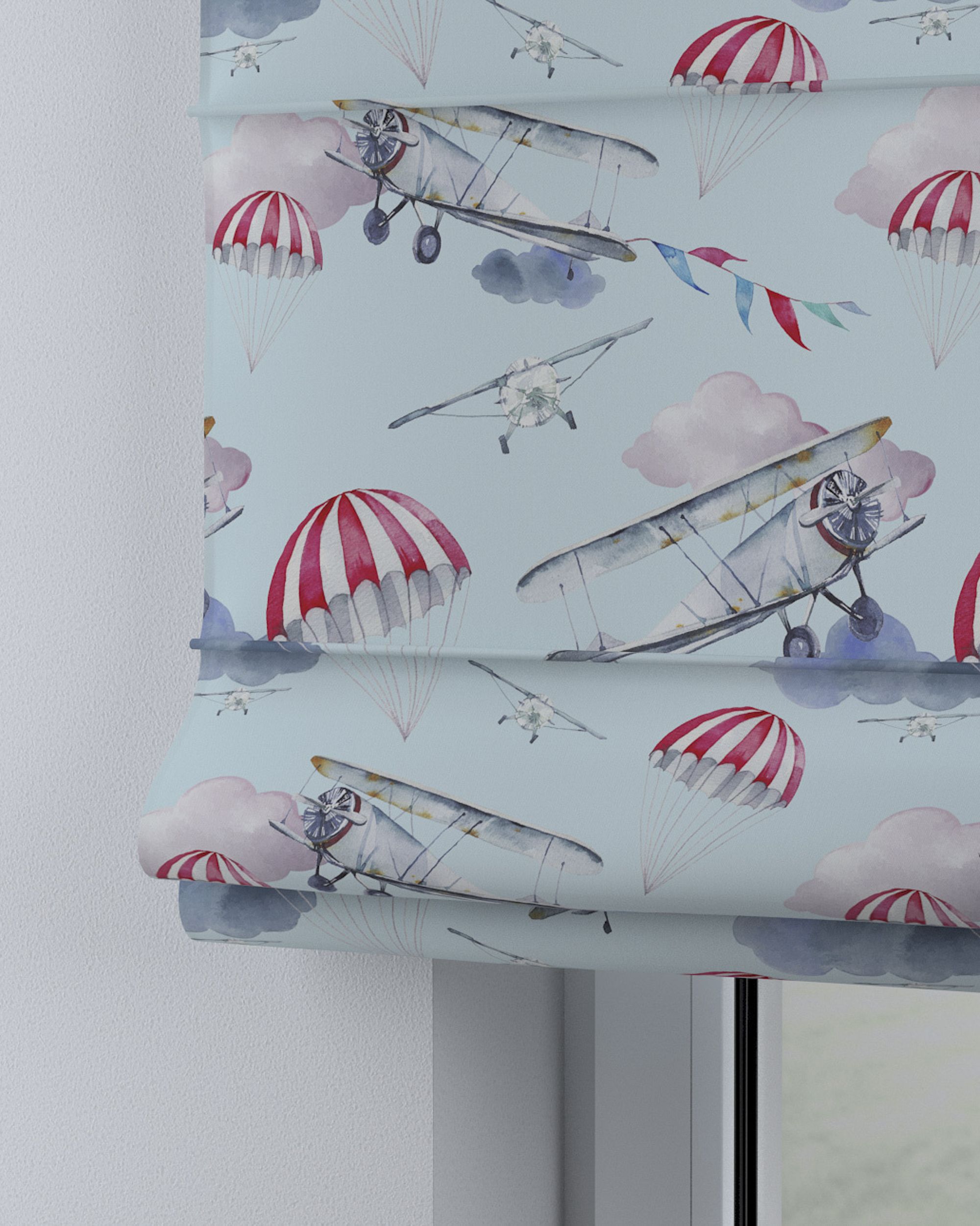 Store bateau Billie couleur bleu tissu à motifs (hover)