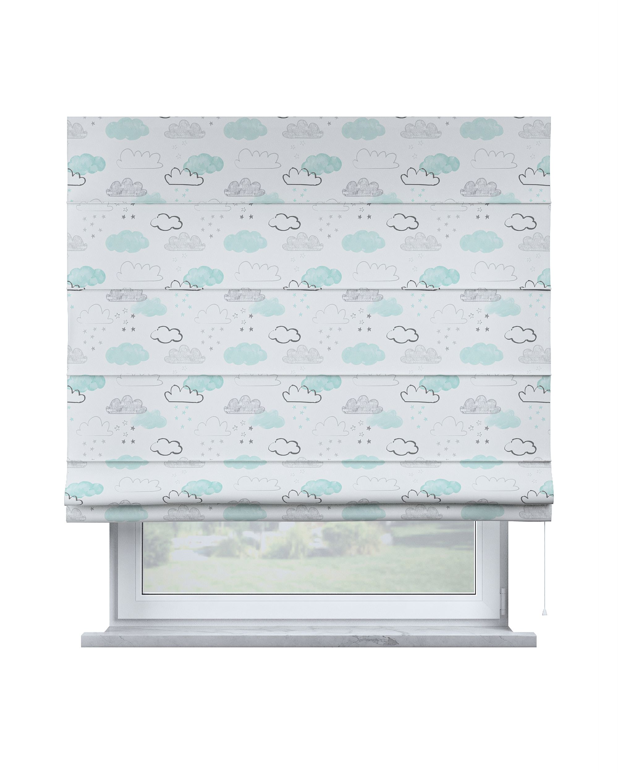 Store bateau Billie couleur blanc tissu à motifs