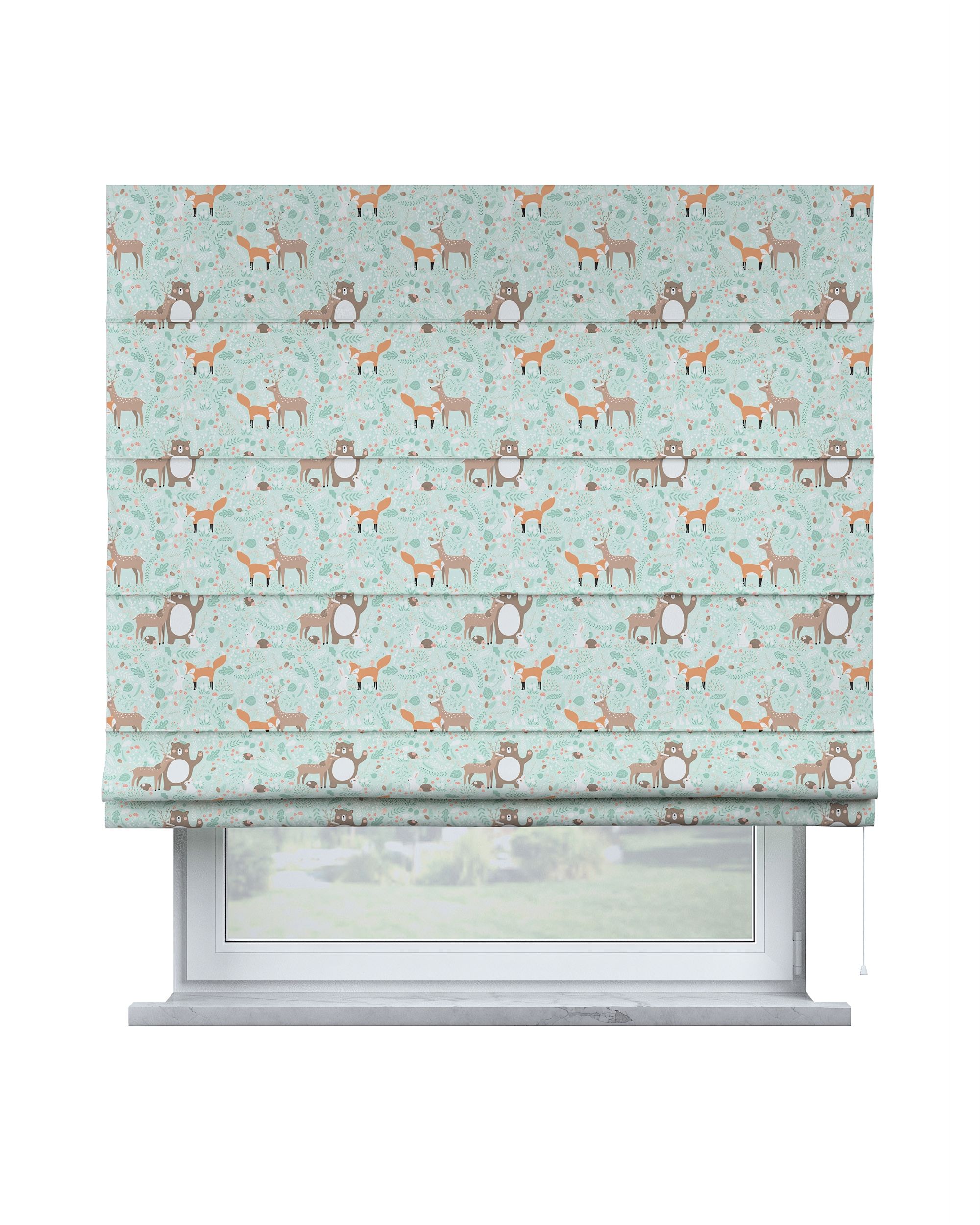 Store bateau Billie couleur vert tissu à motifs