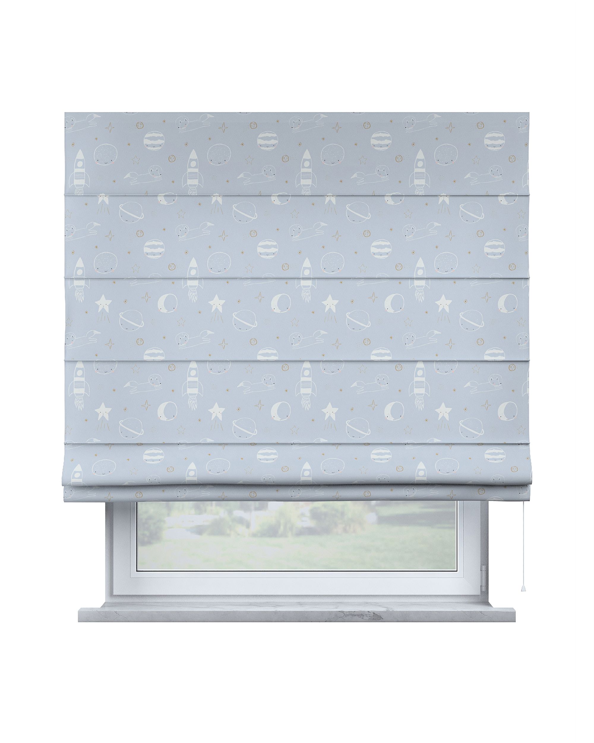 Store bateau Billie couleur bleu tissu à motifs