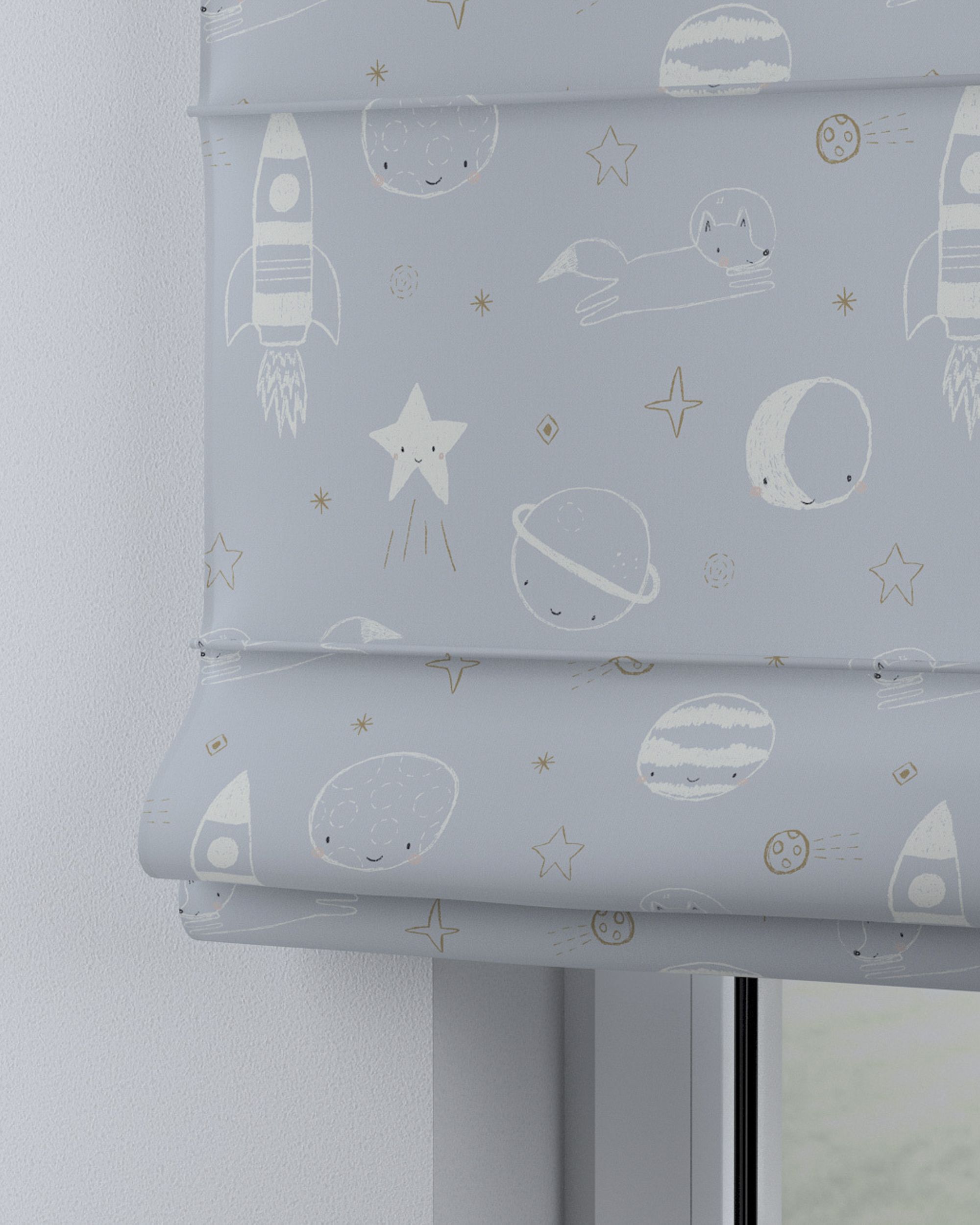 Store bateau Billie couleur bleu tissu à motifs (hover)