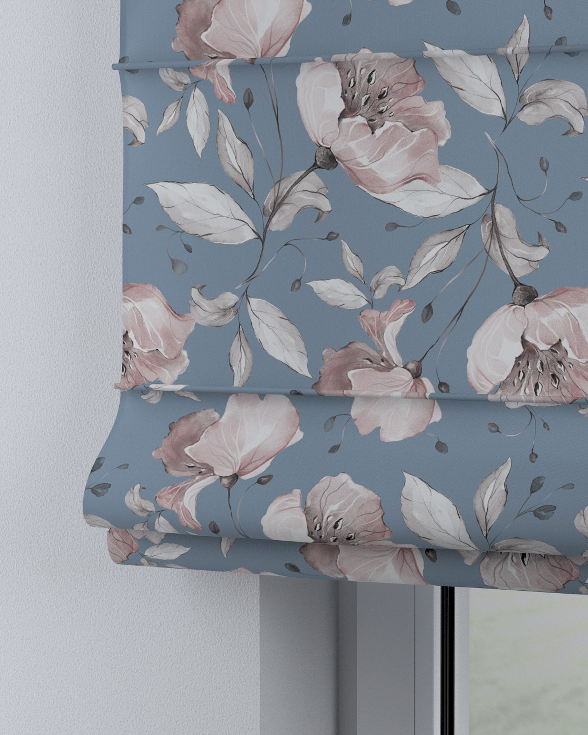 Store bateau Billie couleur bleu tissu à motifs (hover)