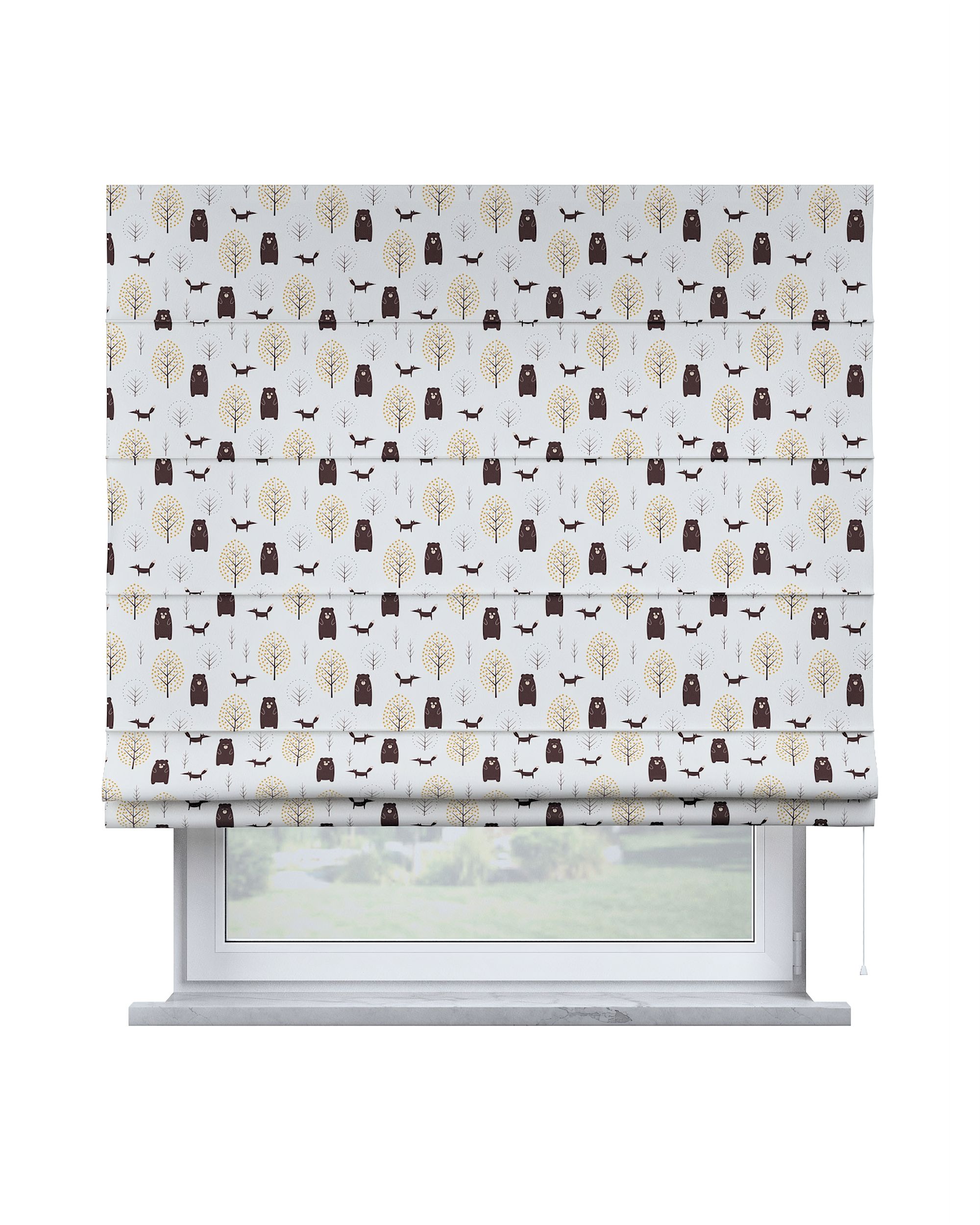 Store bateau Billie couleur marron tissu à motifs