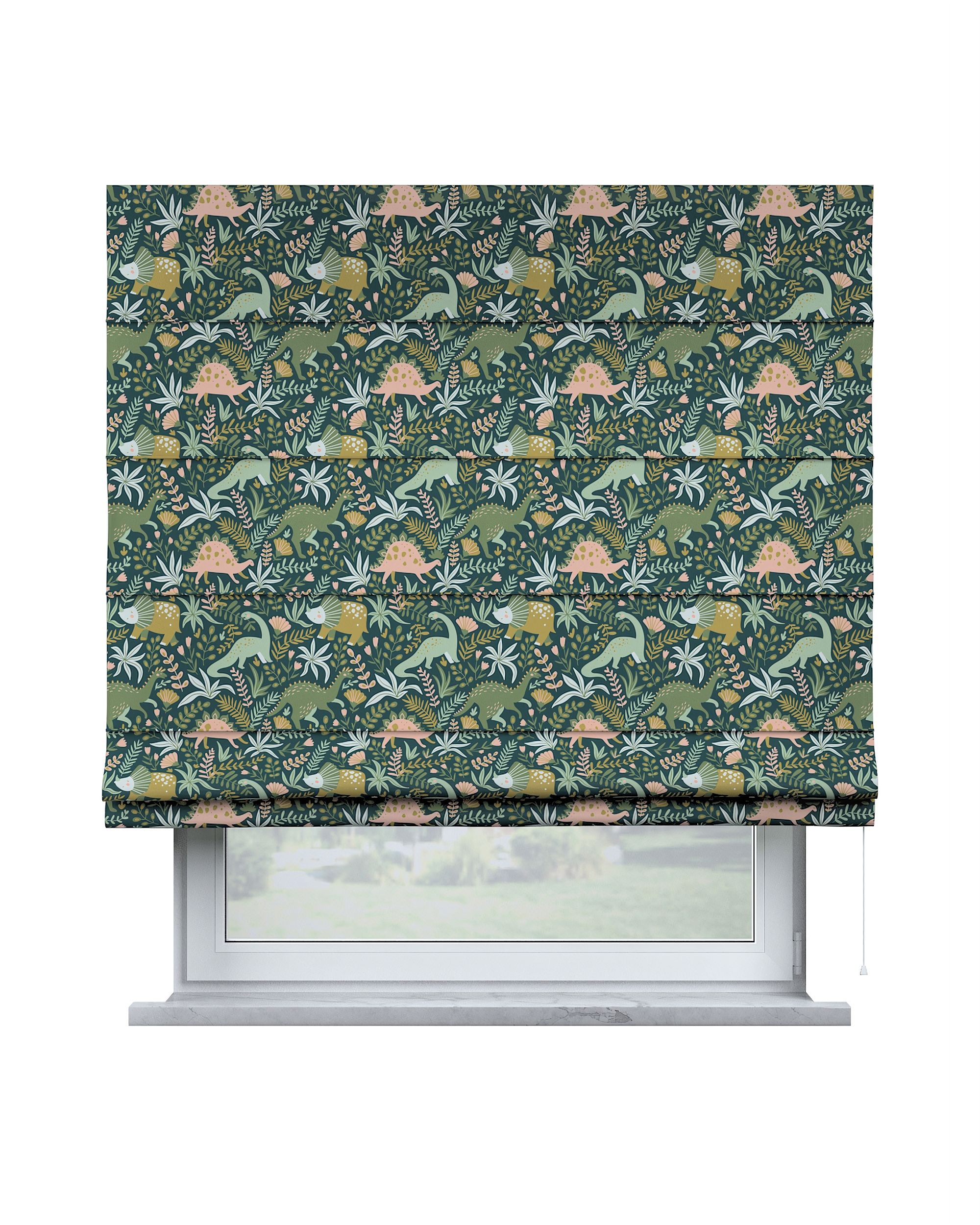 Store bateau Billie couleur vert tissu à motifs