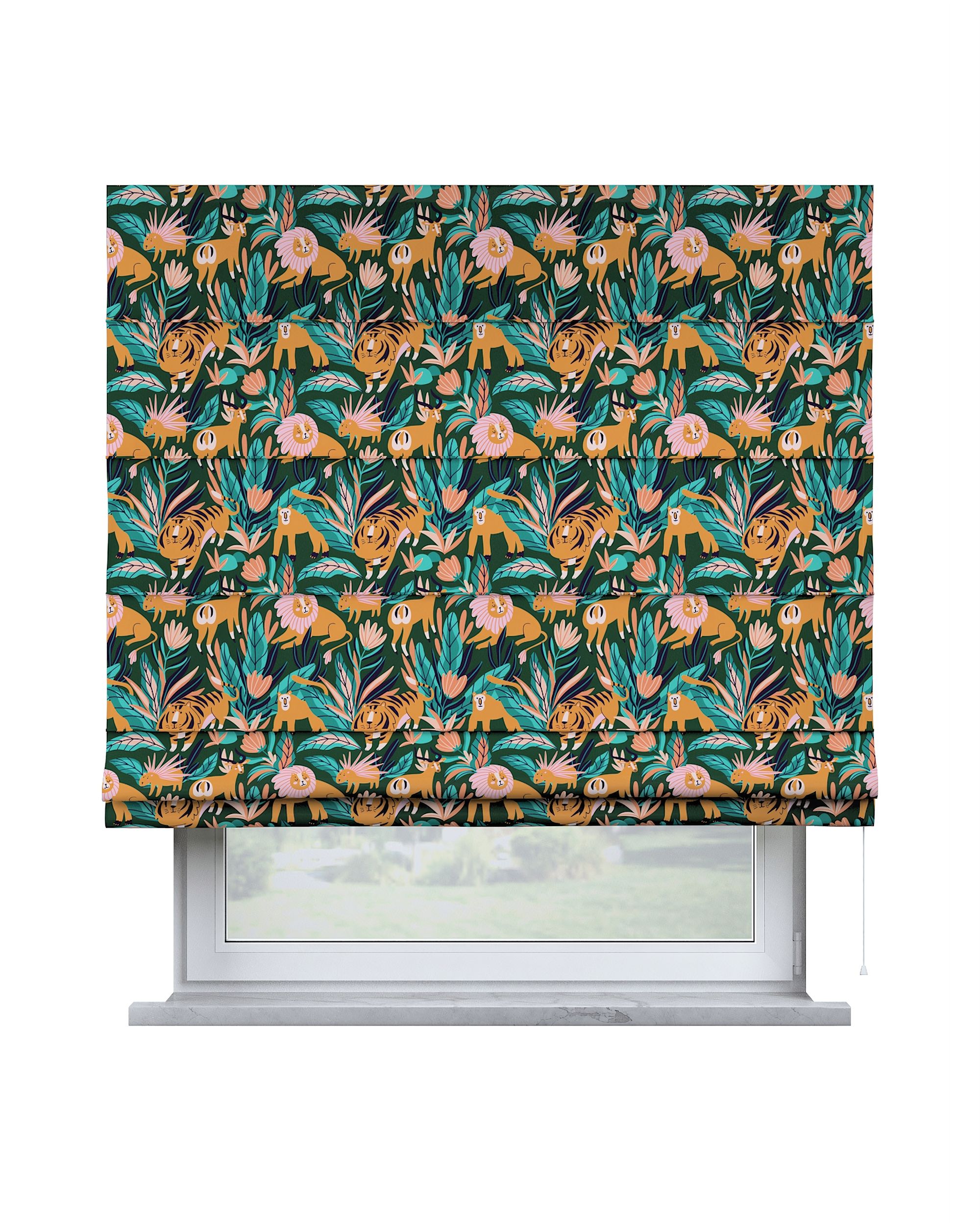 Store bateau Billie couleur orange tissu à motifs