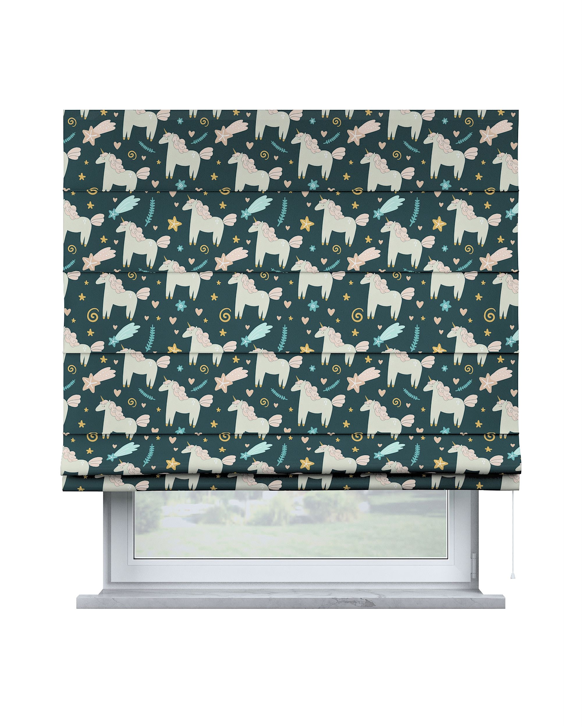 Store bateau Billie couleur marron tissu à motifs