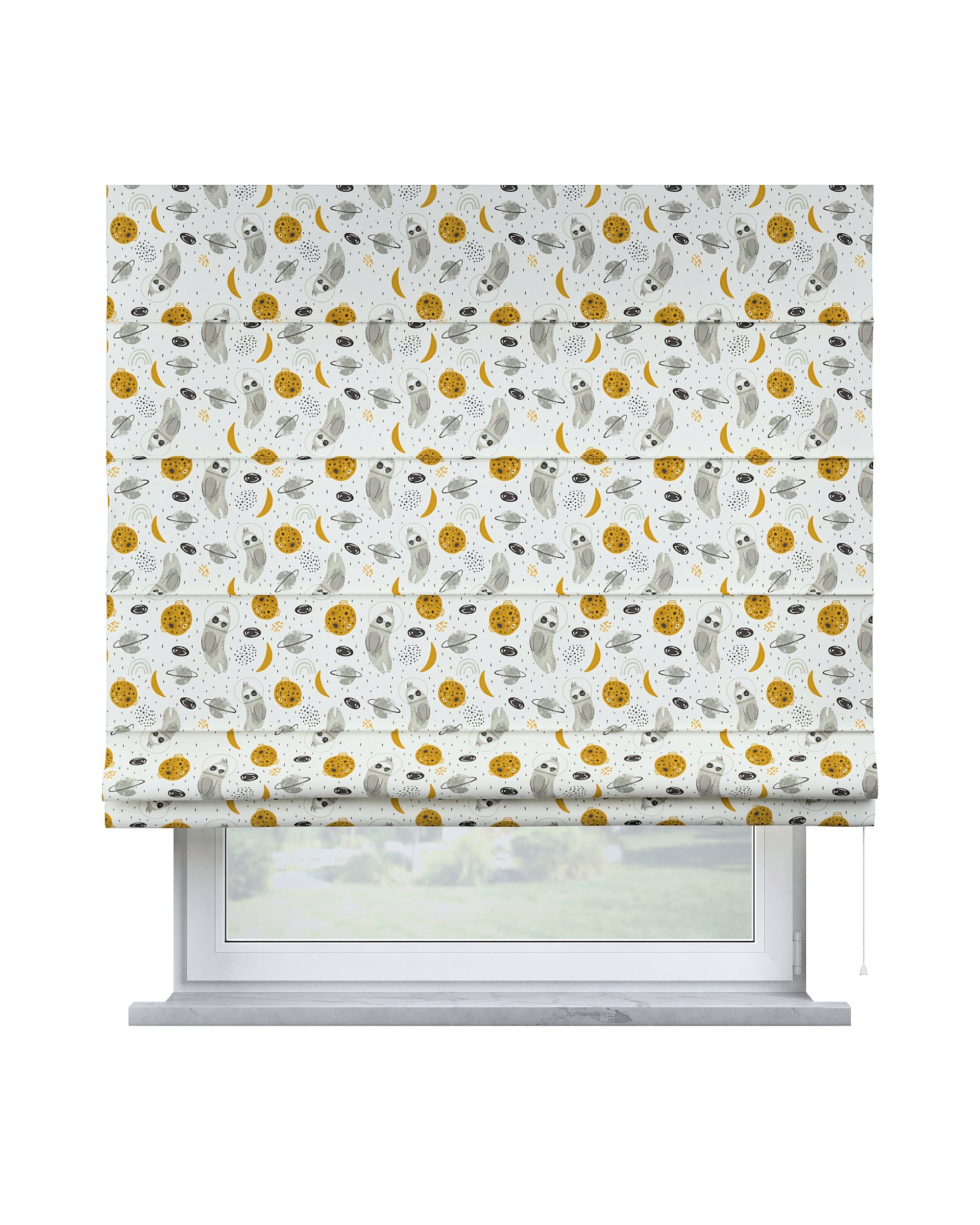 Store bateau Billie couleur blanc tissu à motifs