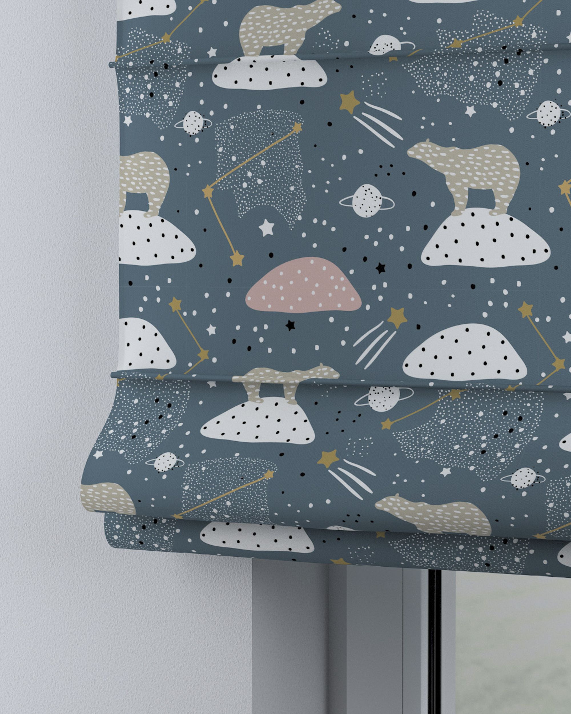 Store bateau Billie couleur bleu tissu à motifs (hover)