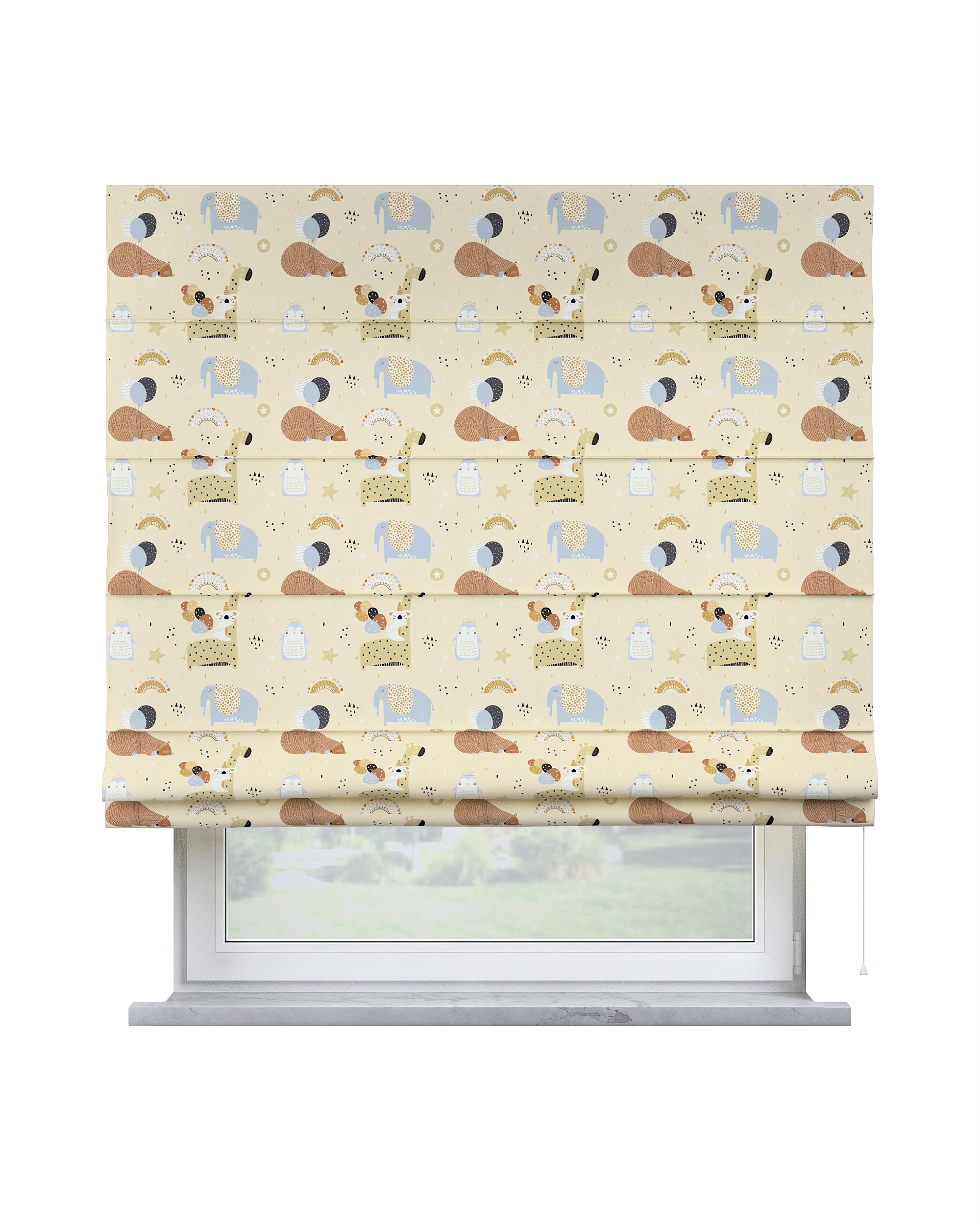 Store bateau Billie couleur beige tissu à motifs