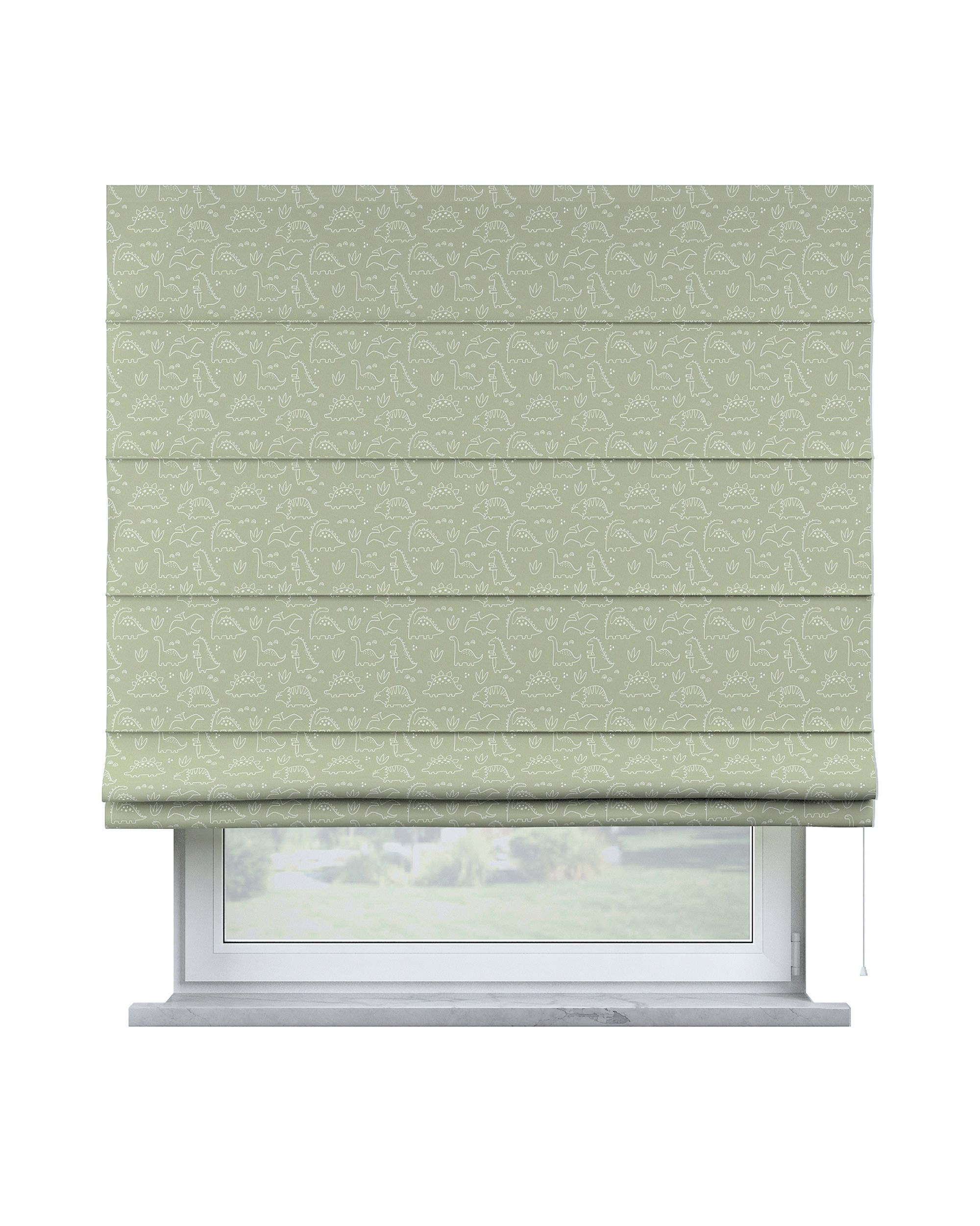 Store bateau Billie couleur vert tissu à motifs