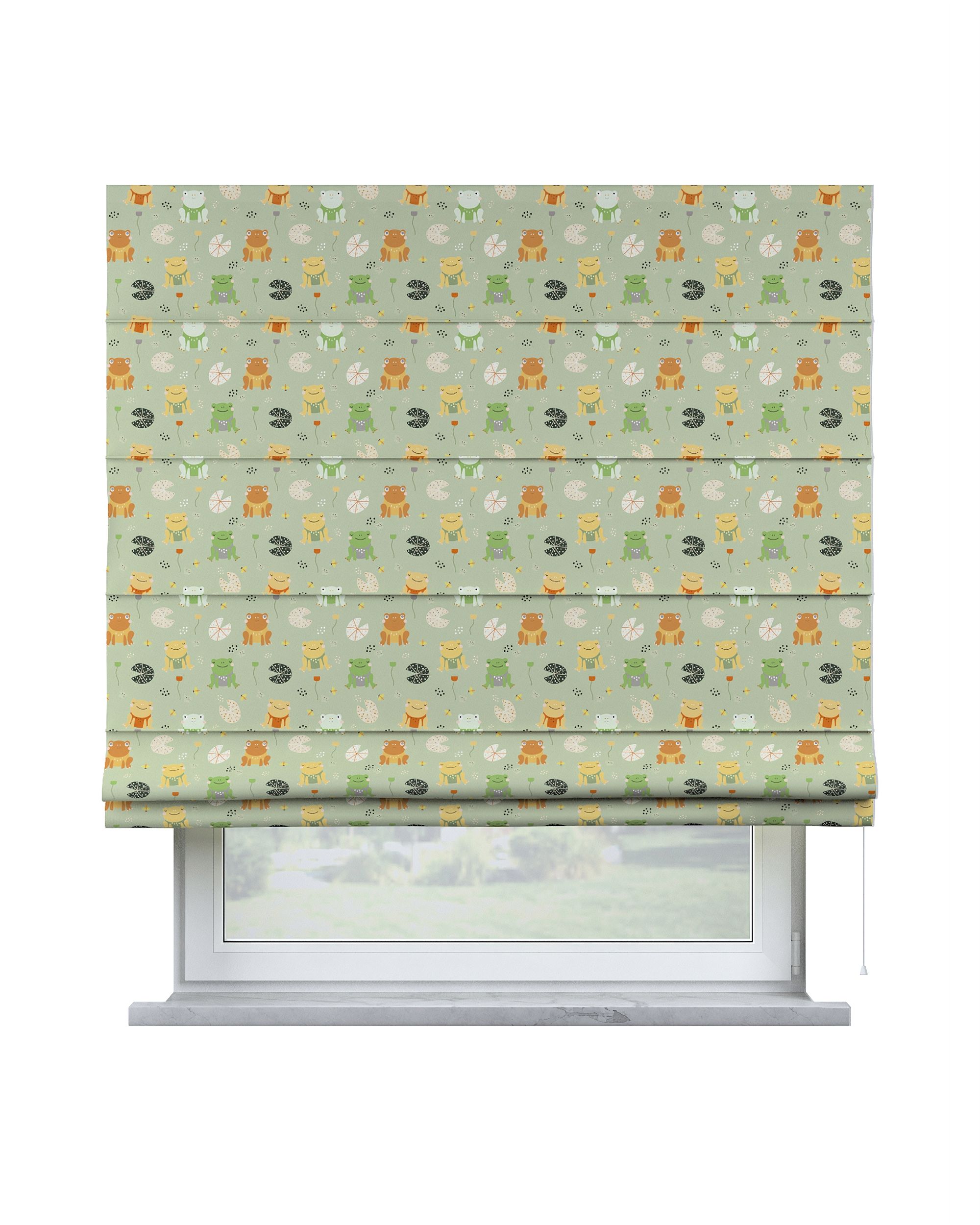 Store bateau Billie couleur vert tissu à motifs