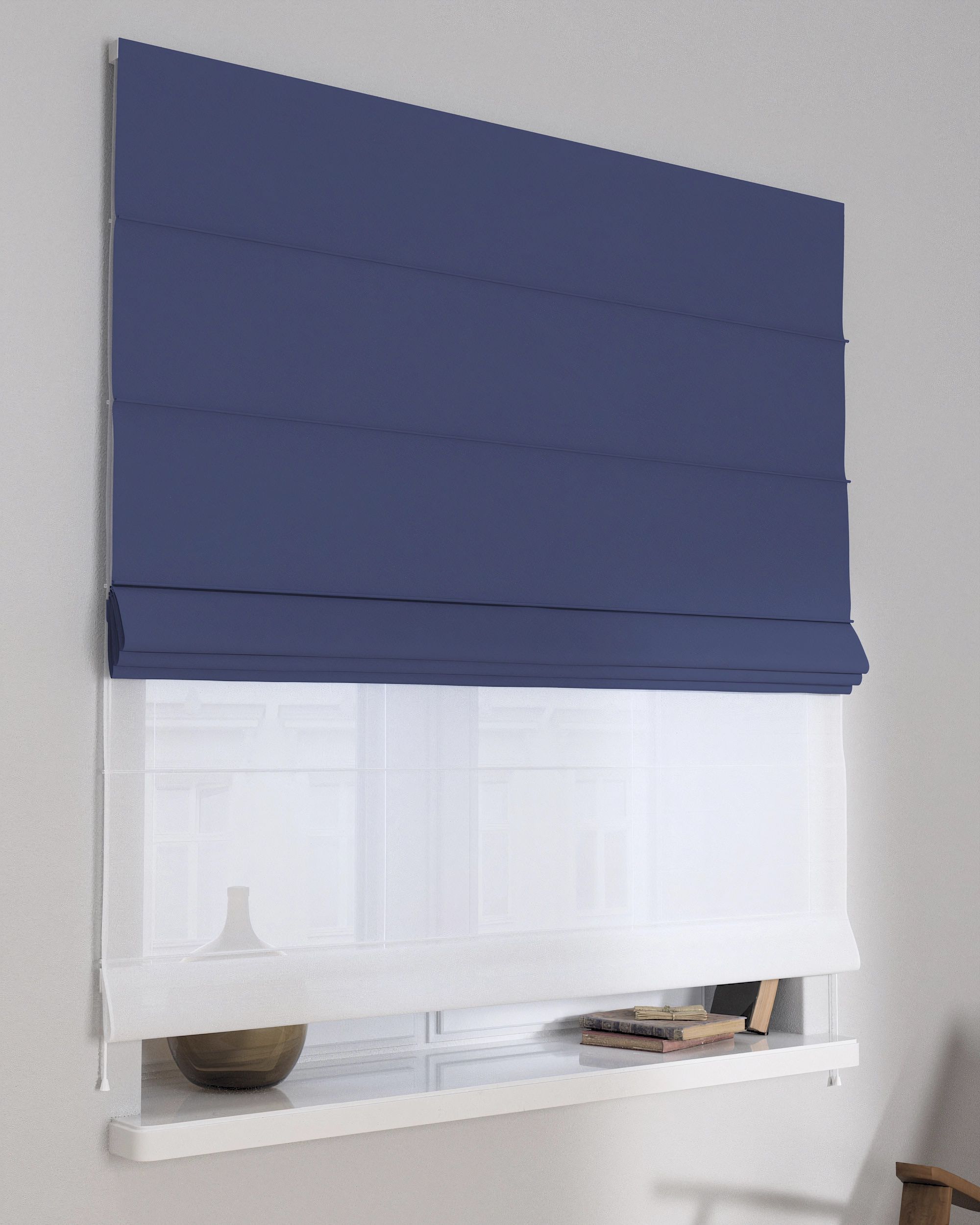Store romain Duo couleur bleu marine