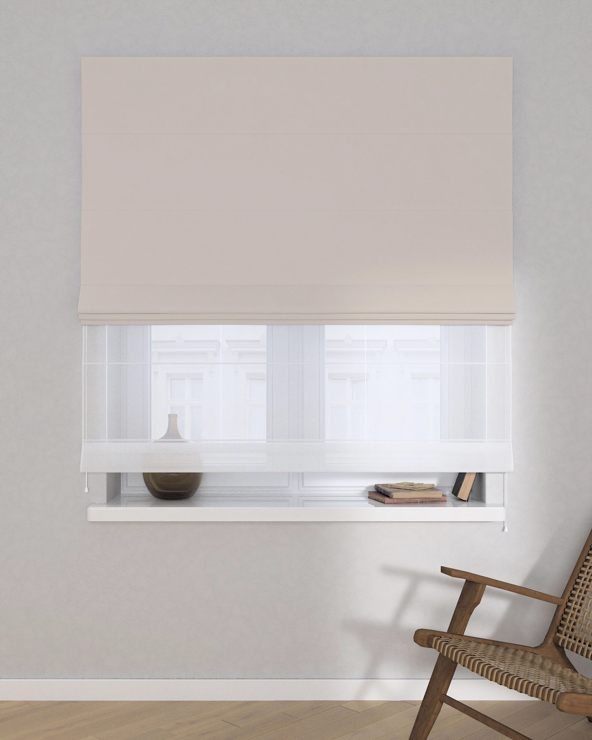 Store romain Duo couleur beige tissu black-out (hover)