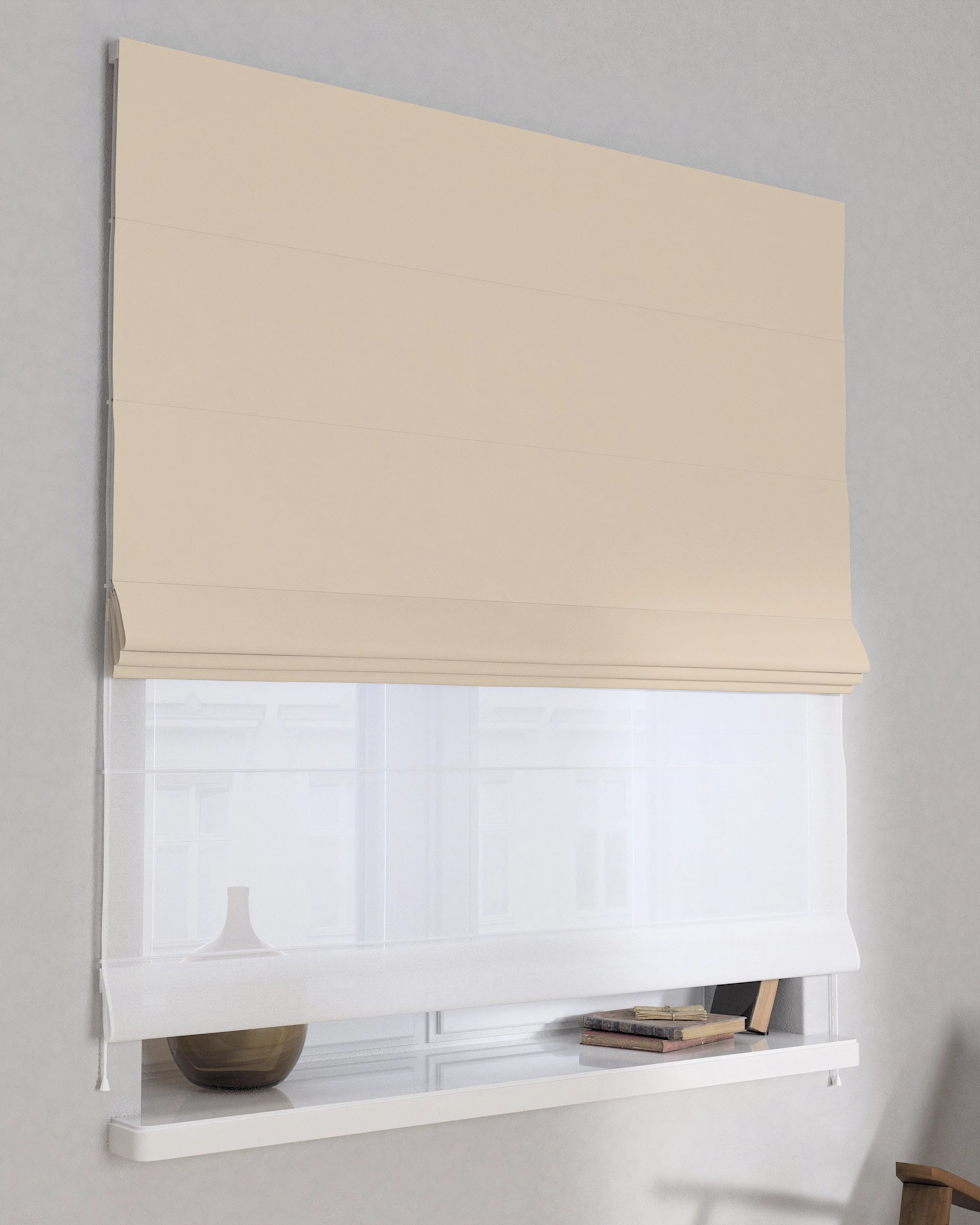 Store romain Duo couleur beige tissu black-out