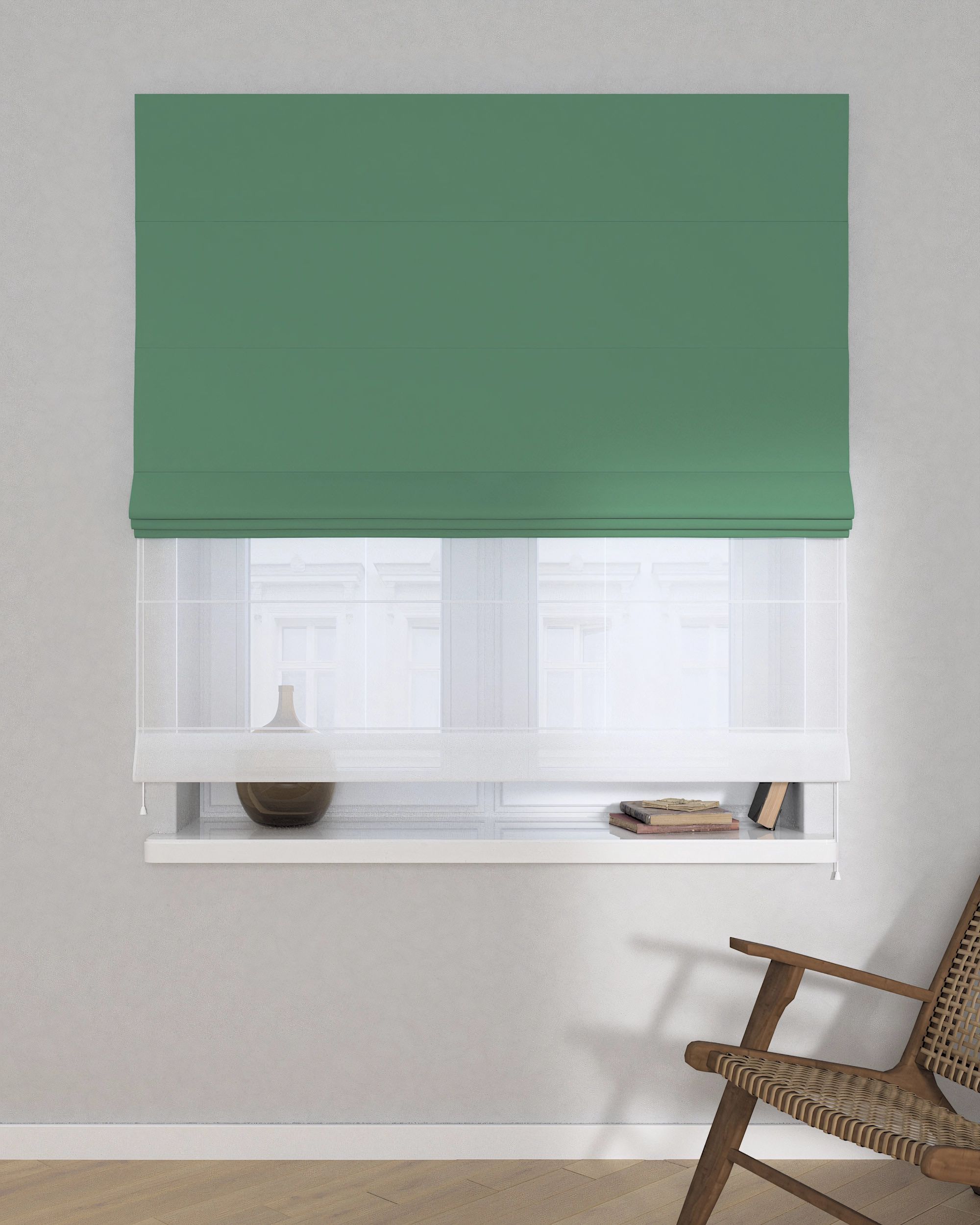 Store romain Duo couleur vert tissu black-out (hover)