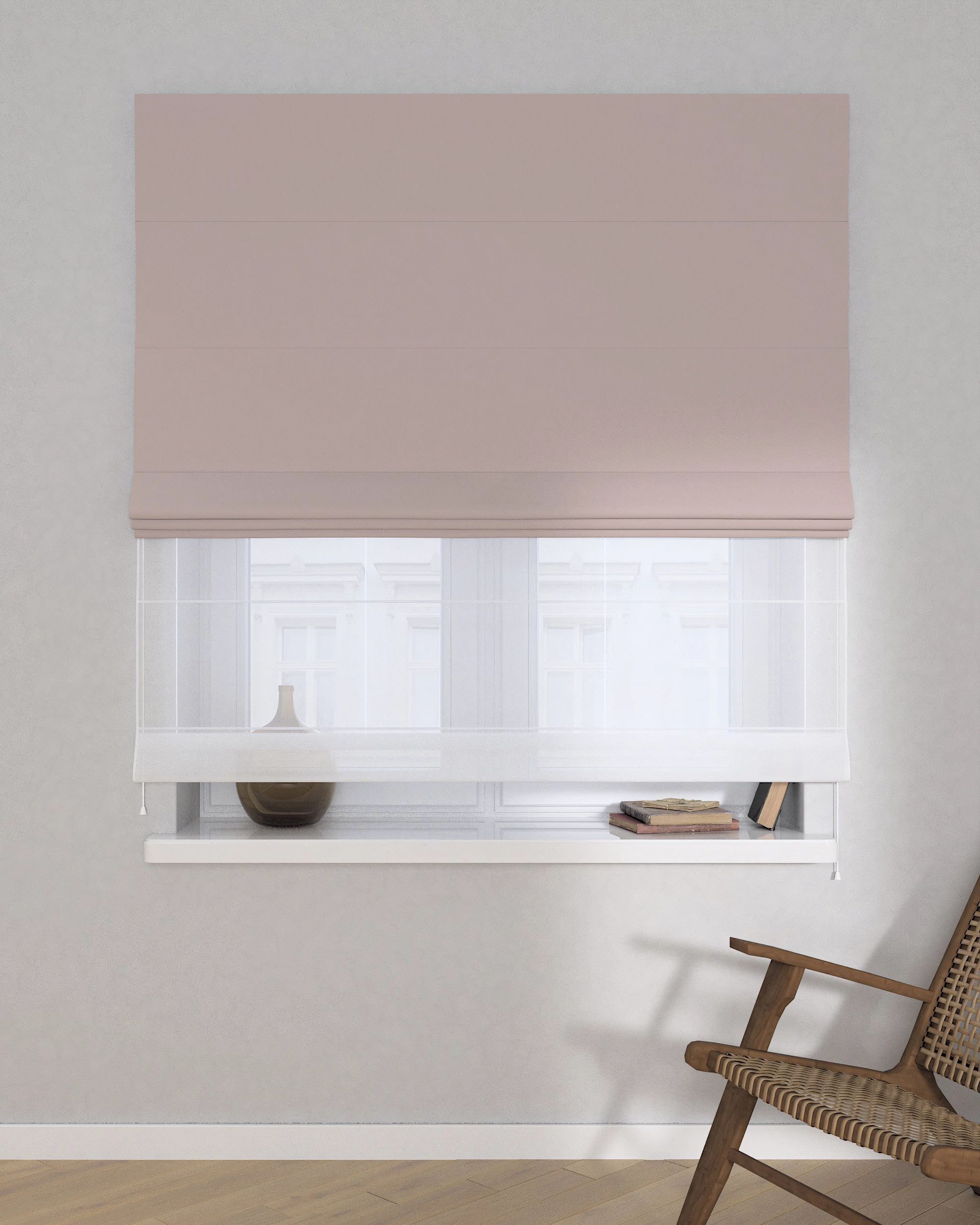 Store romain Duo couleur beige tissu black-out (hover)