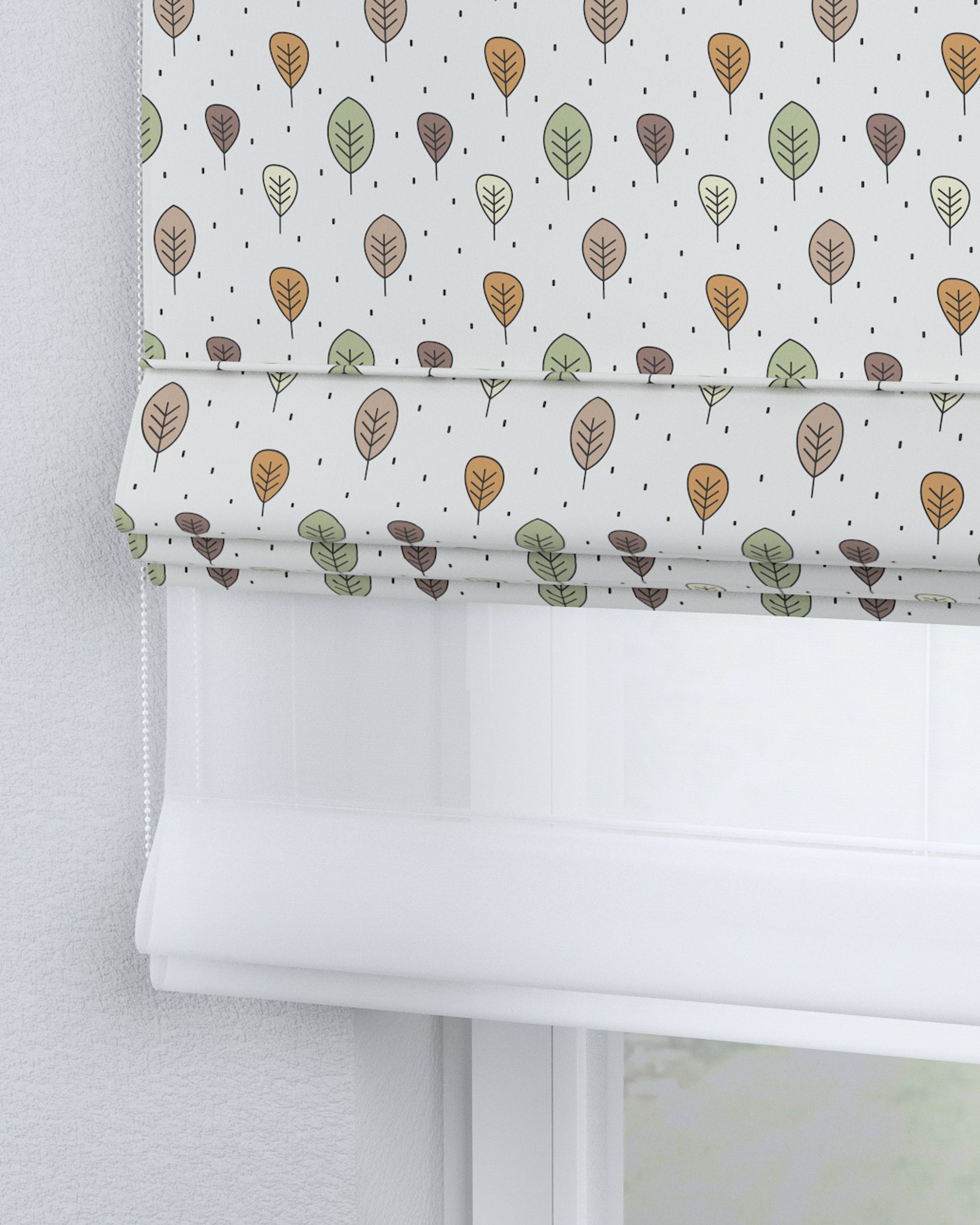 Store romain Duo couleur marron tissu à motifs (hover)