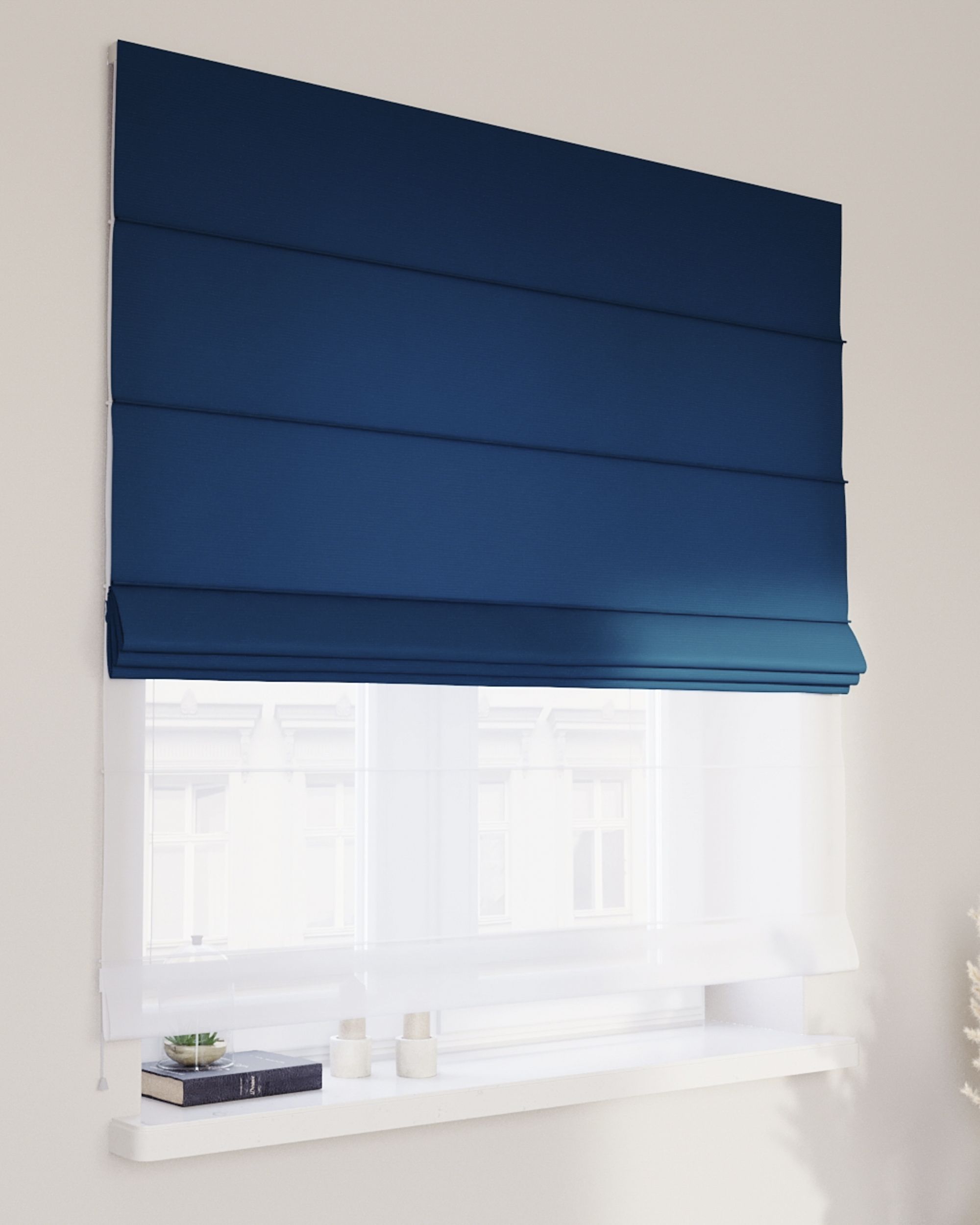 Store romain Duo couleur bleu marine