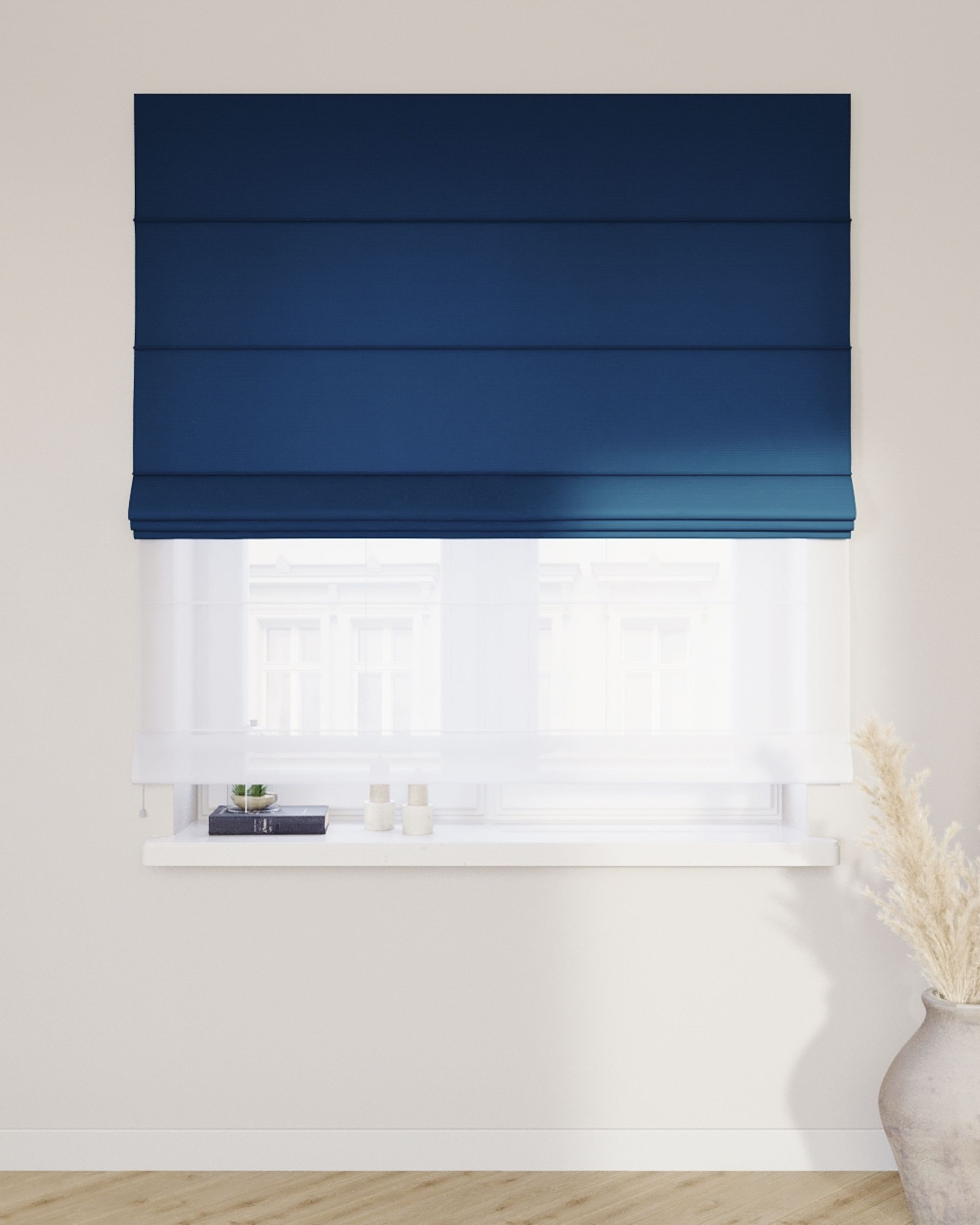 Store romain Duo couleur bleu marine (hover)