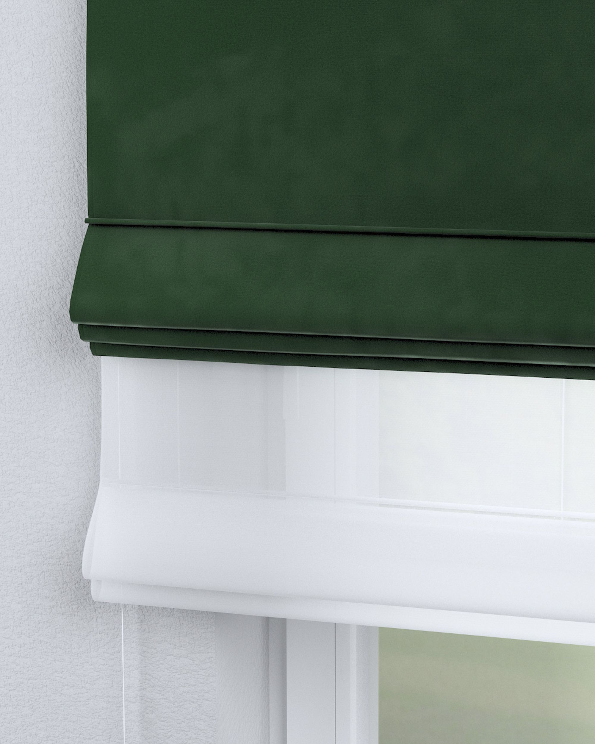 Store romain Duo couleur vert tissu brillant, velours (hover)