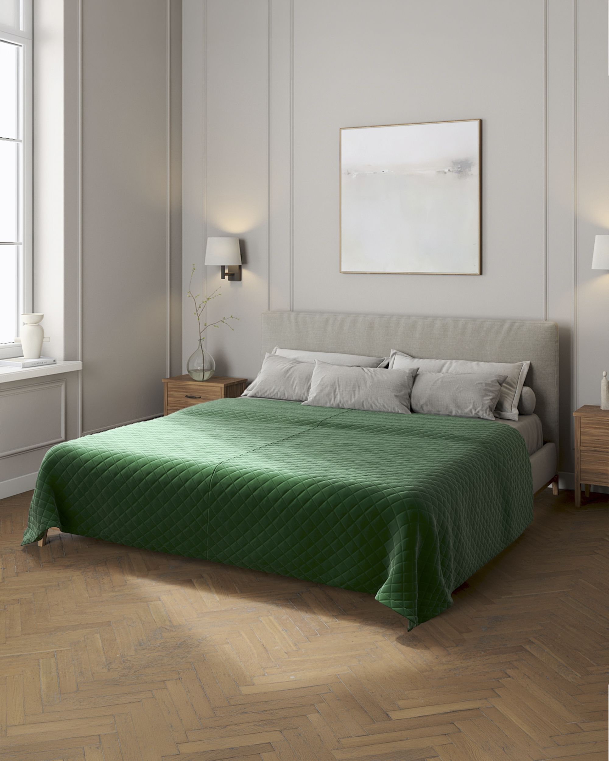 Couverture molletonnée Posh Velvet couleur vert tissu brillant, velours