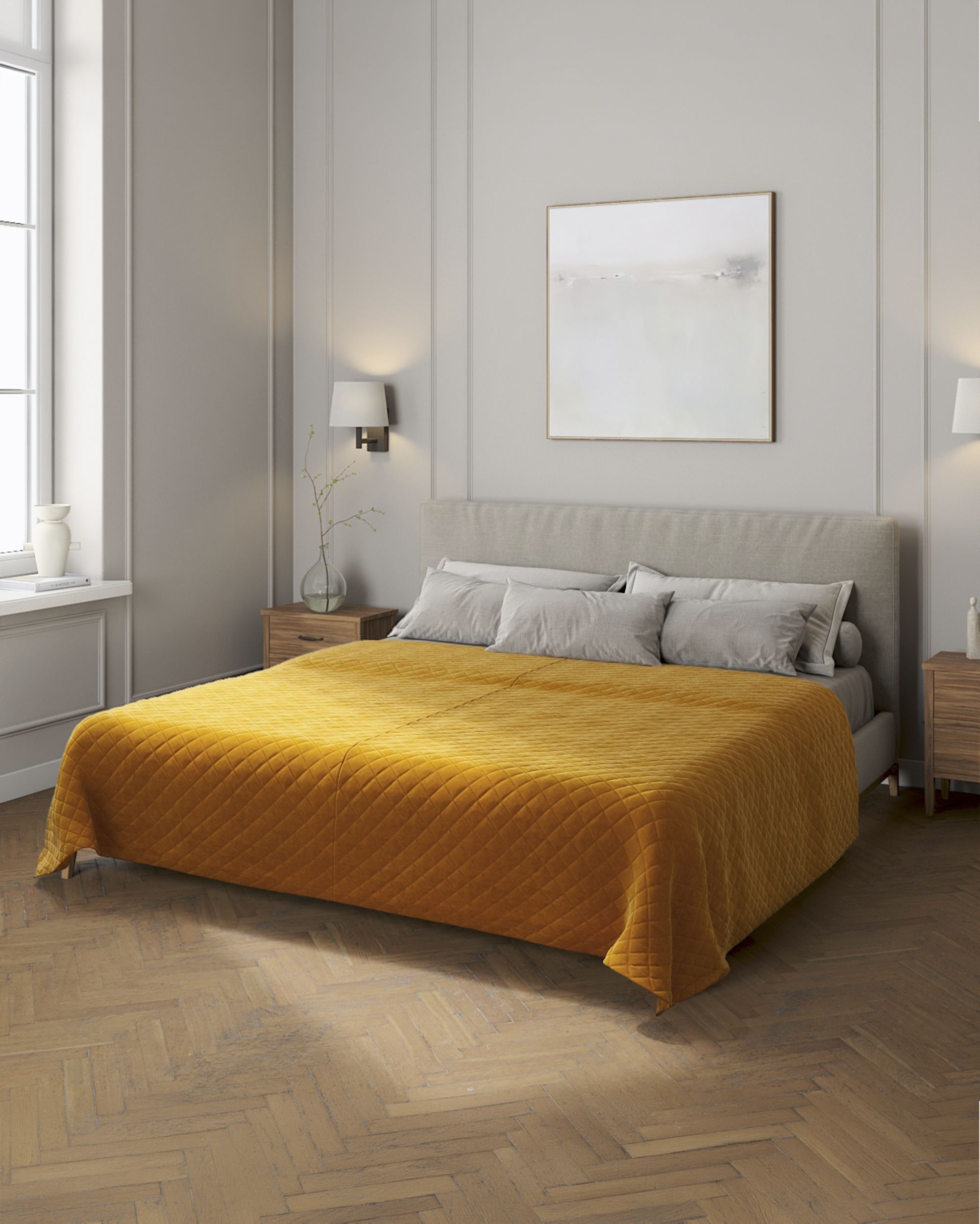 Couverture molletonnée Posh Velvet couleur jaune tissu brillant, velours